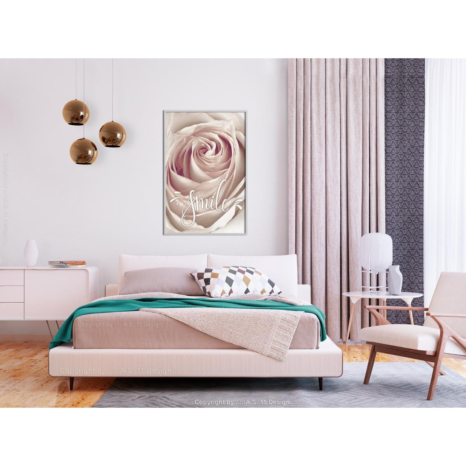 Inramad Poster / Tavla - Rose with a Message-Poster Inramad-Artgeist-peaceofhome.se