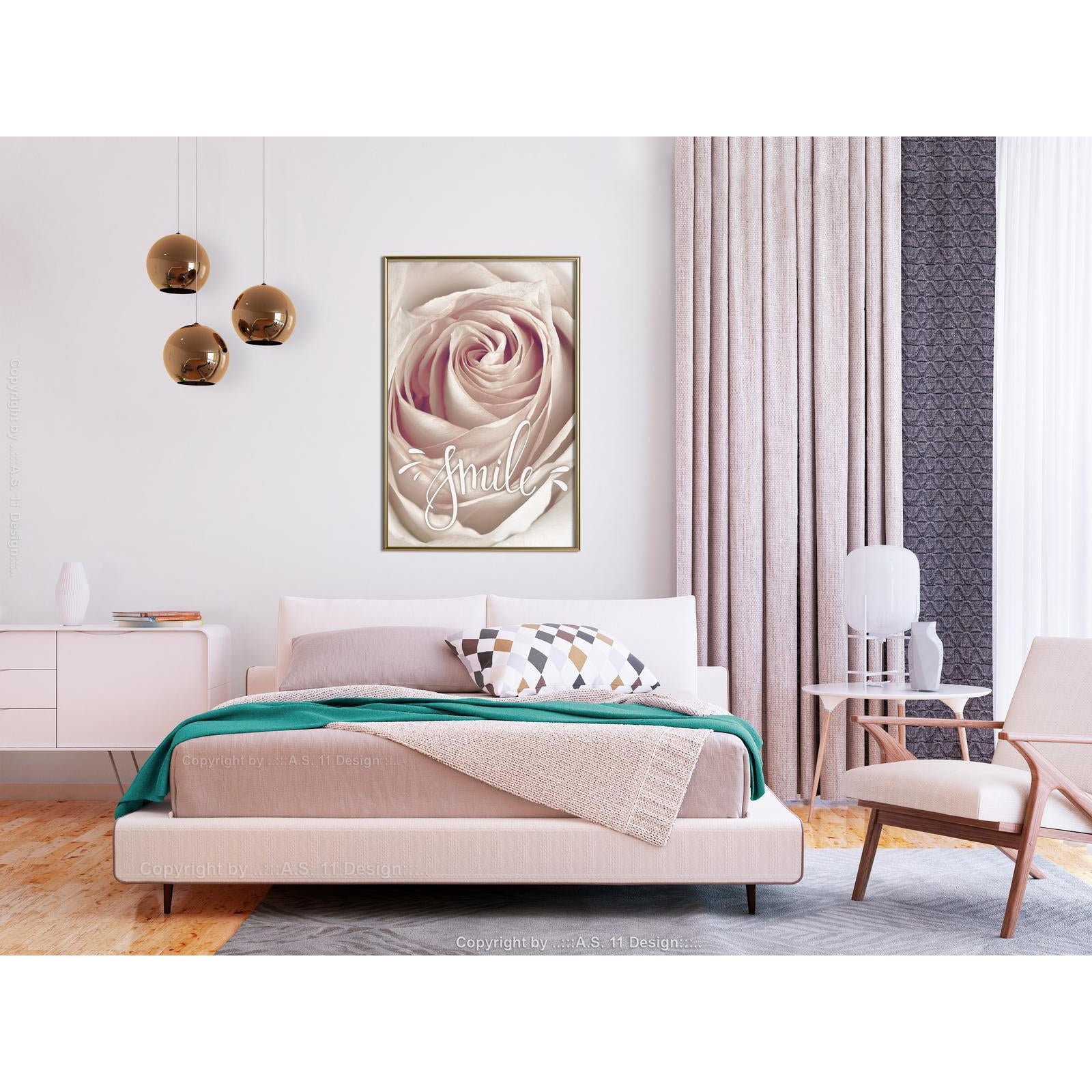 Inramad Poster / Tavla - Rose with a Message-Poster Inramad-Artgeist-peaceofhome.se