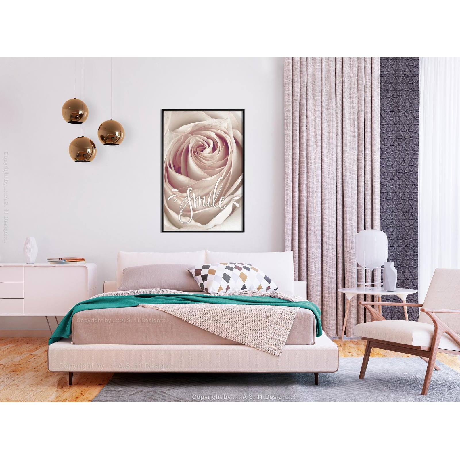 Inramad Poster / Tavla - Rose with a Message-Poster Inramad-Artgeist-peaceofhome.se