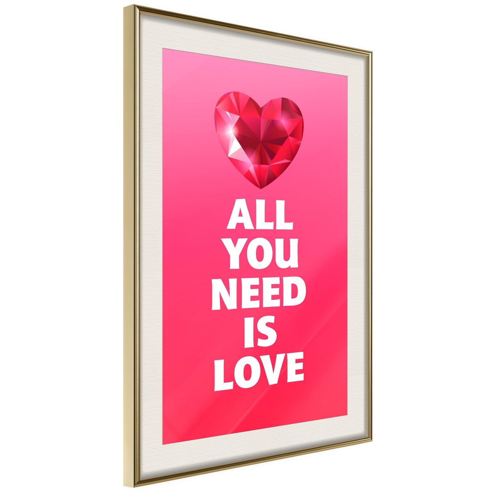 Inramad Poster / Tavla - Ruby Heart-Poster Inramad-Artgeist-20x30-Guldram med passepartout-peaceofhome.se