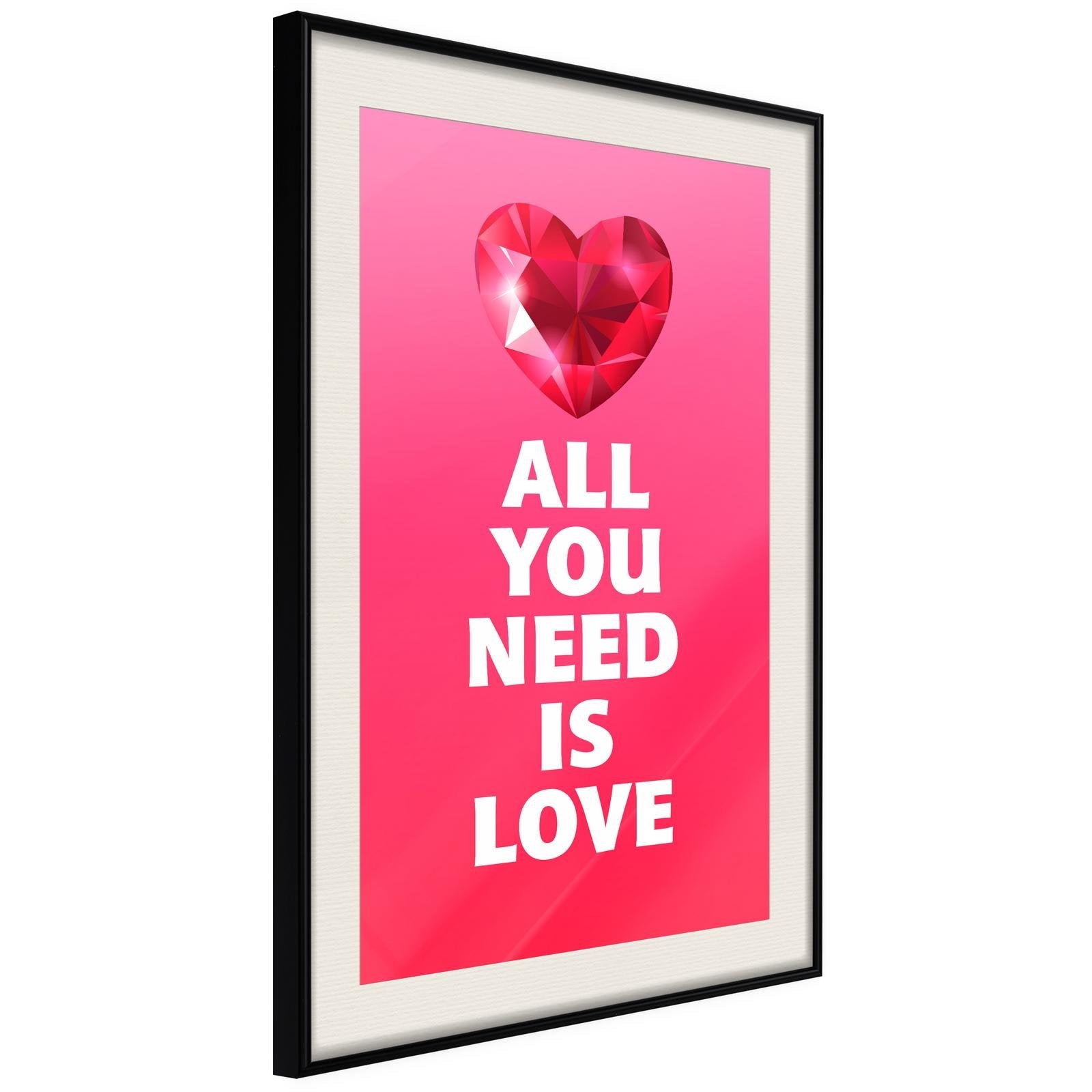 Inramad Poster / Tavla - Ruby Heart-Poster Inramad-Artgeist-20x30-Svart ram med passepartout-peaceofhome.se