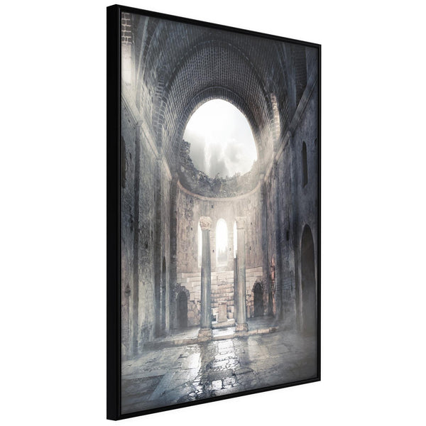 Inramad Poster / Tavla - Ruins of a Cathedral-Poster Inramad-Artgeist-20x30-Svart ram-peaceofhome.se