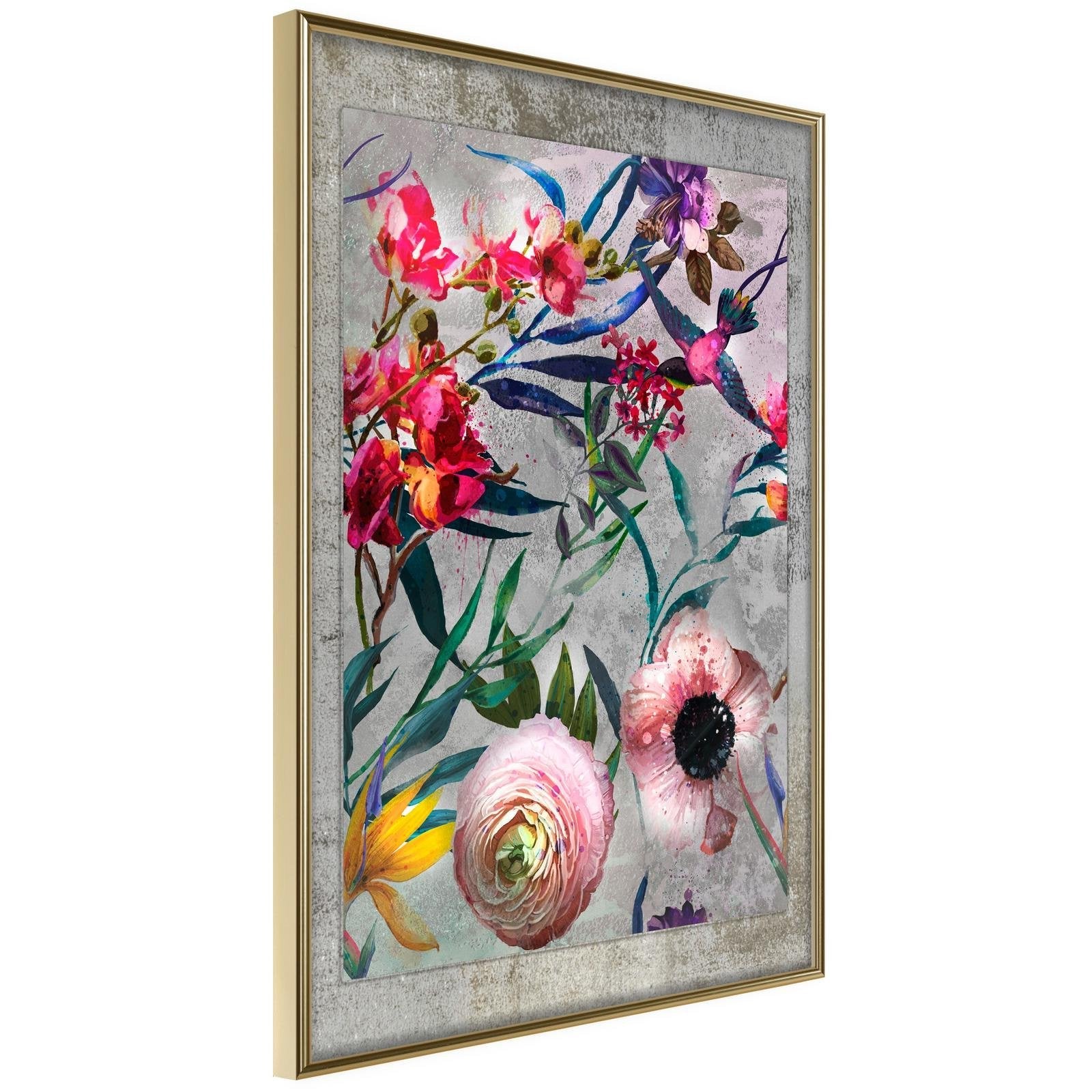 Inramad Poster / Tavla - Scattered Flowers-Poster Inramad-Artgeist-20x30-Guldram-peaceofhome.se