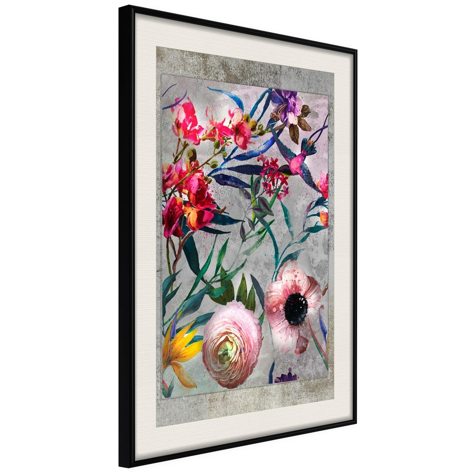 Inramad Poster / Tavla - Scattered Flowers-Poster Inramad-Artgeist-20x30-Svart ram med passepartout-peaceofhome.se