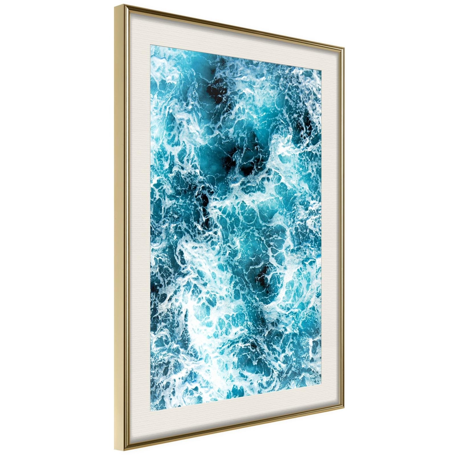 Inramad Poster / Tavla - Sea Foam-Poster Inramad-Artgeist-20x30-Guldram med passepartout-peaceofhome.se