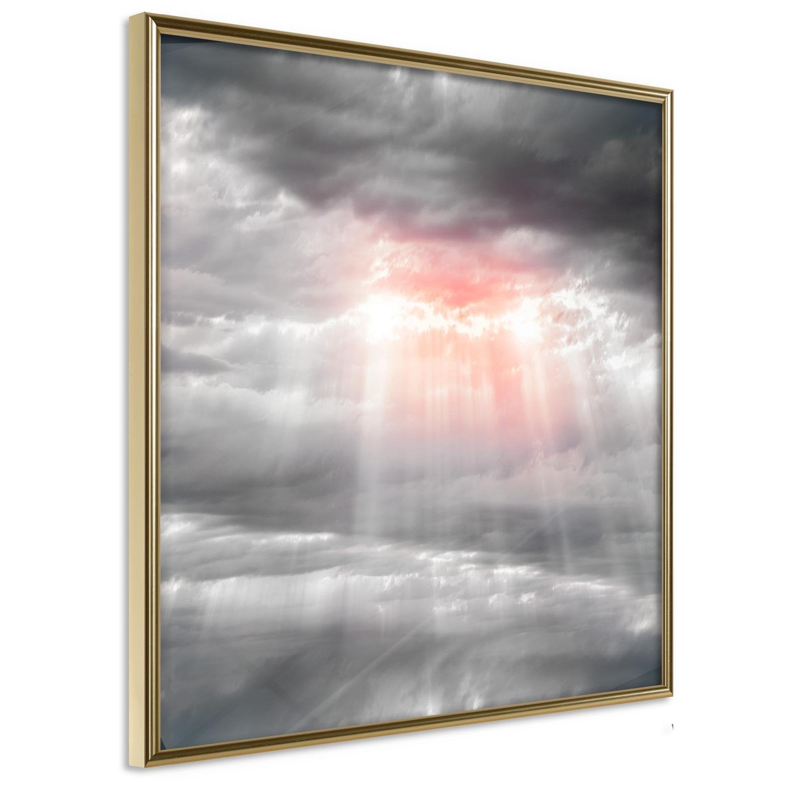 Inramad Poster / Tavla - Sign from Heaven-Poster Inramad-Artgeist-20x20-Guldram-peaceofhome.se