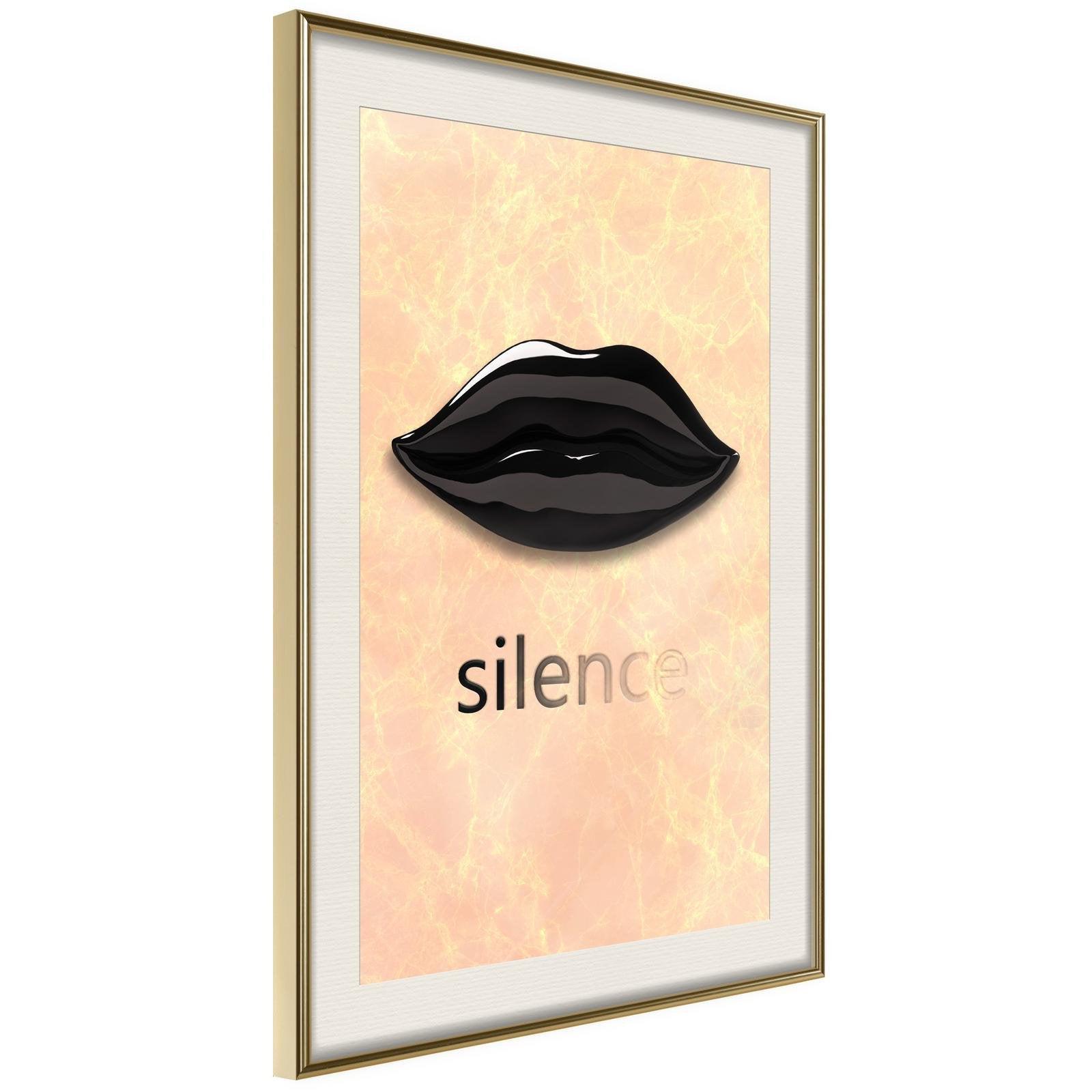 Inramad Poster / Tavla - Silent Lips-Poster Inramad-Artgeist-20x30-Guldram med passepartout-peaceofhome.se