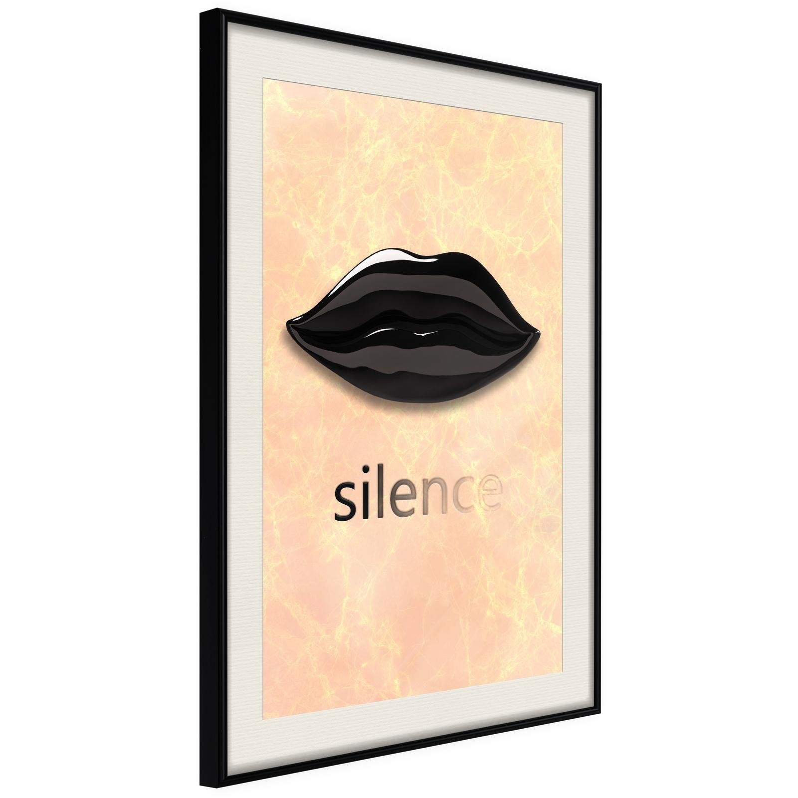 Inramad Poster / Tavla - Silent Lips-Poster Inramad-Artgeist-20x30-Svart ram med passepartout-peaceofhome.se