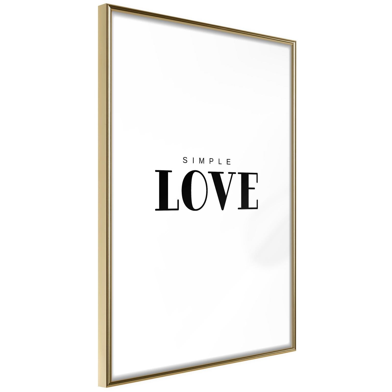 Inramad Poster / Tavla - Simple Love-Poster Inramad-Artgeist-20x30-Guldram-peaceofhome.se