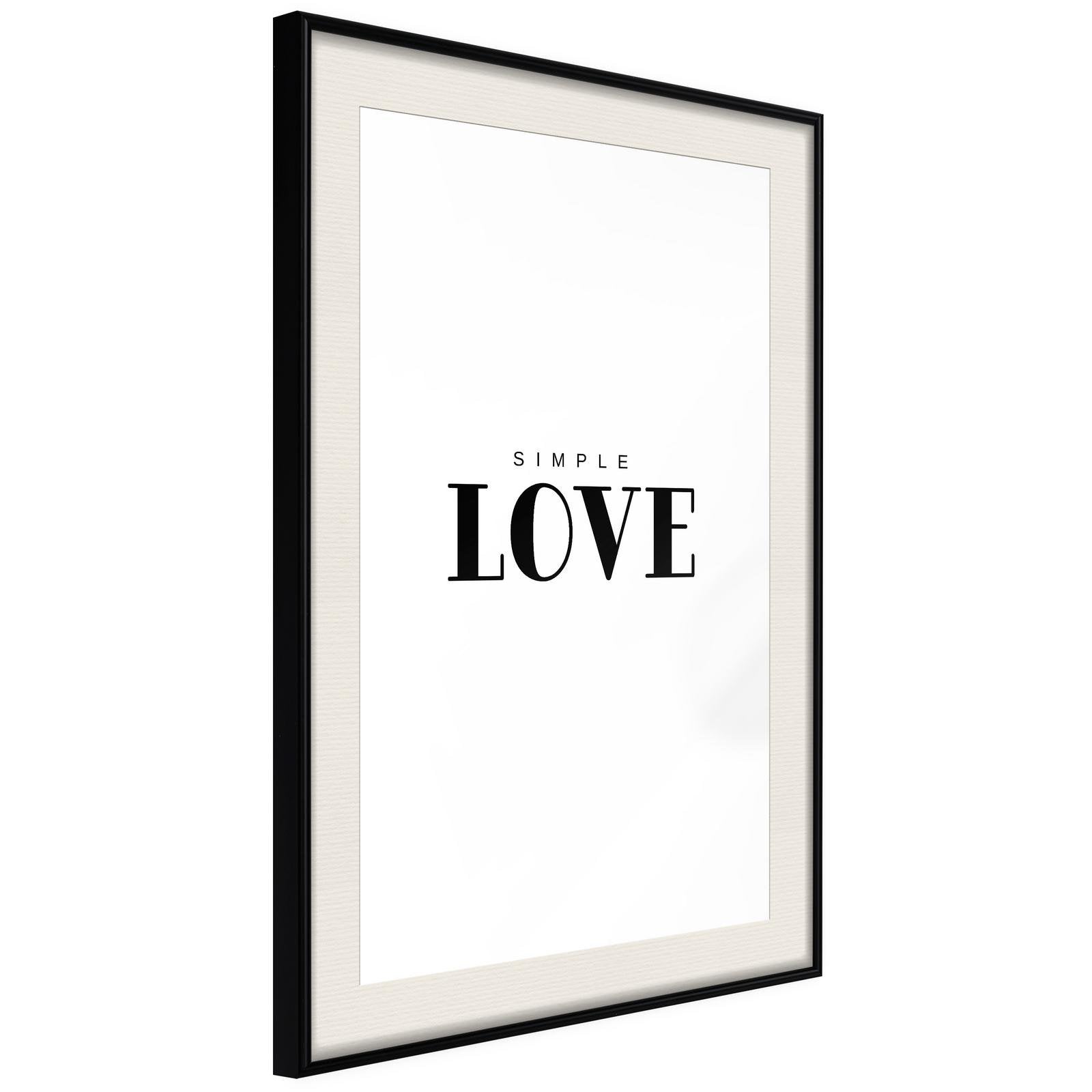 Inramad Poster / Tavla - Simple Love-Poster Inramad-Artgeist-20x30-Svart ram med passepartout-peaceofhome.se