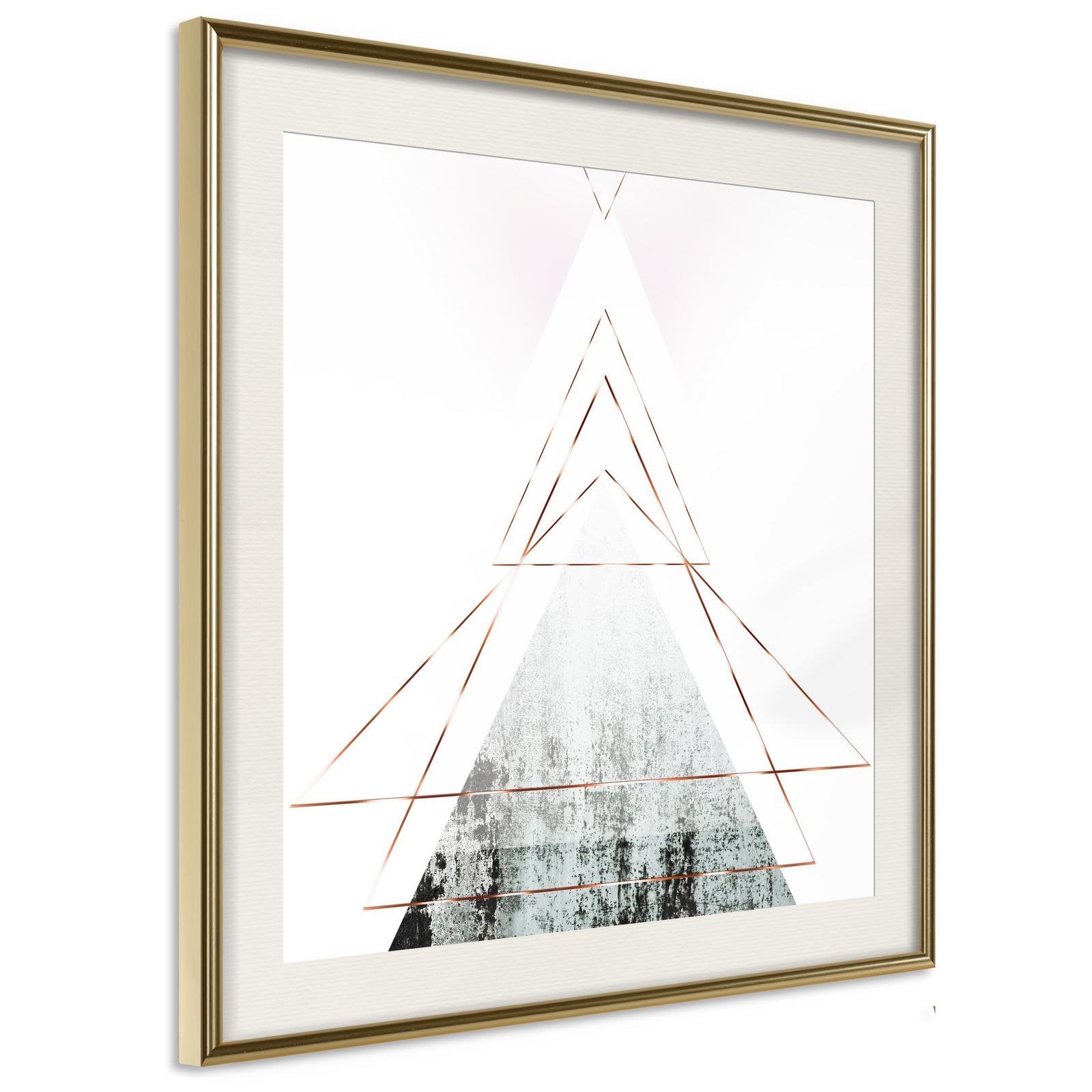 Inramad Poster / Tavla - Snow-Capped Peak (Square)-Poster Inramad-Artgeist-20x20-Guldram med passepartout-peaceofhome.se