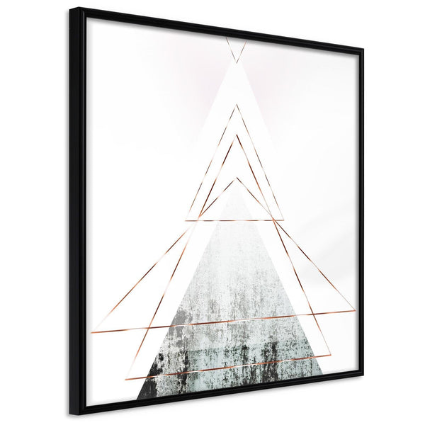 Inramad Poster / Tavla - Snow-Capped Peak (Square)-Poster Inramad-Artgeist-20x20-Svart ram-peaceofhome.se