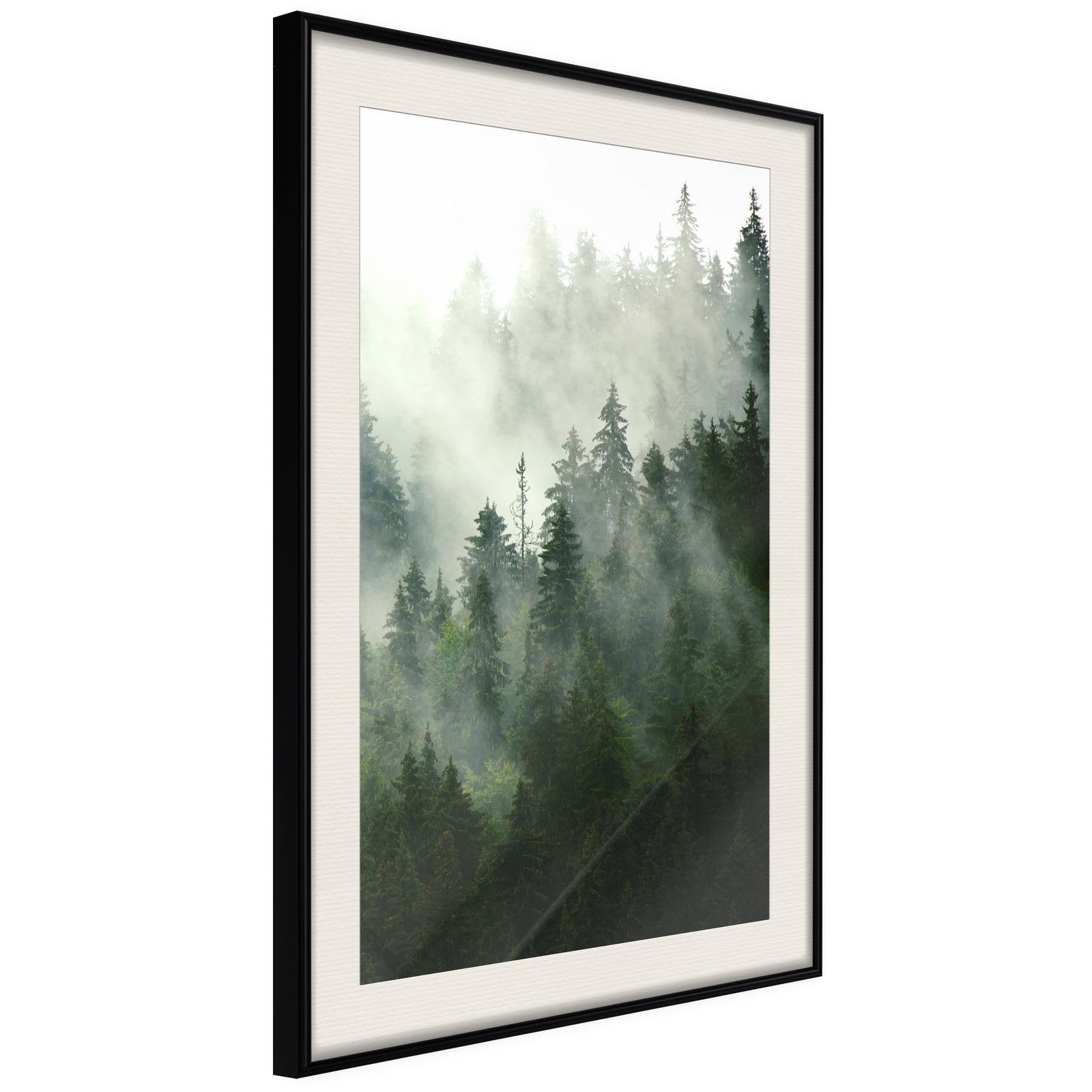 Inramad Poster / Tavla - Steaming Forest-Poster Inramad-Artgeist-20x30-Svart ram med passepartout-peaceofhome.se