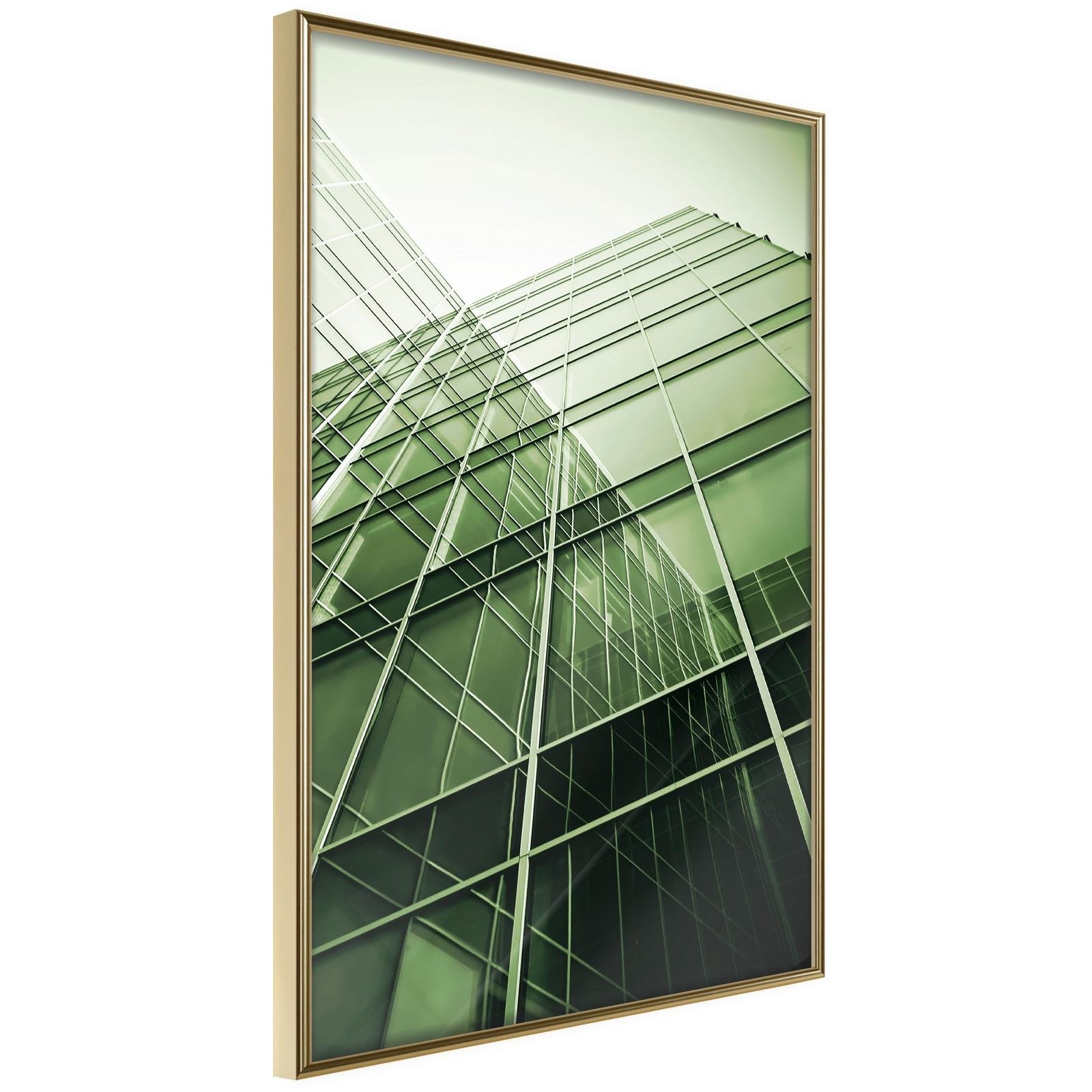 Inramad Poster / Tavla - Steel and Glass (Green)-Poster Inramad-Artgeist-20x30-Guldram-peaceofhome.se