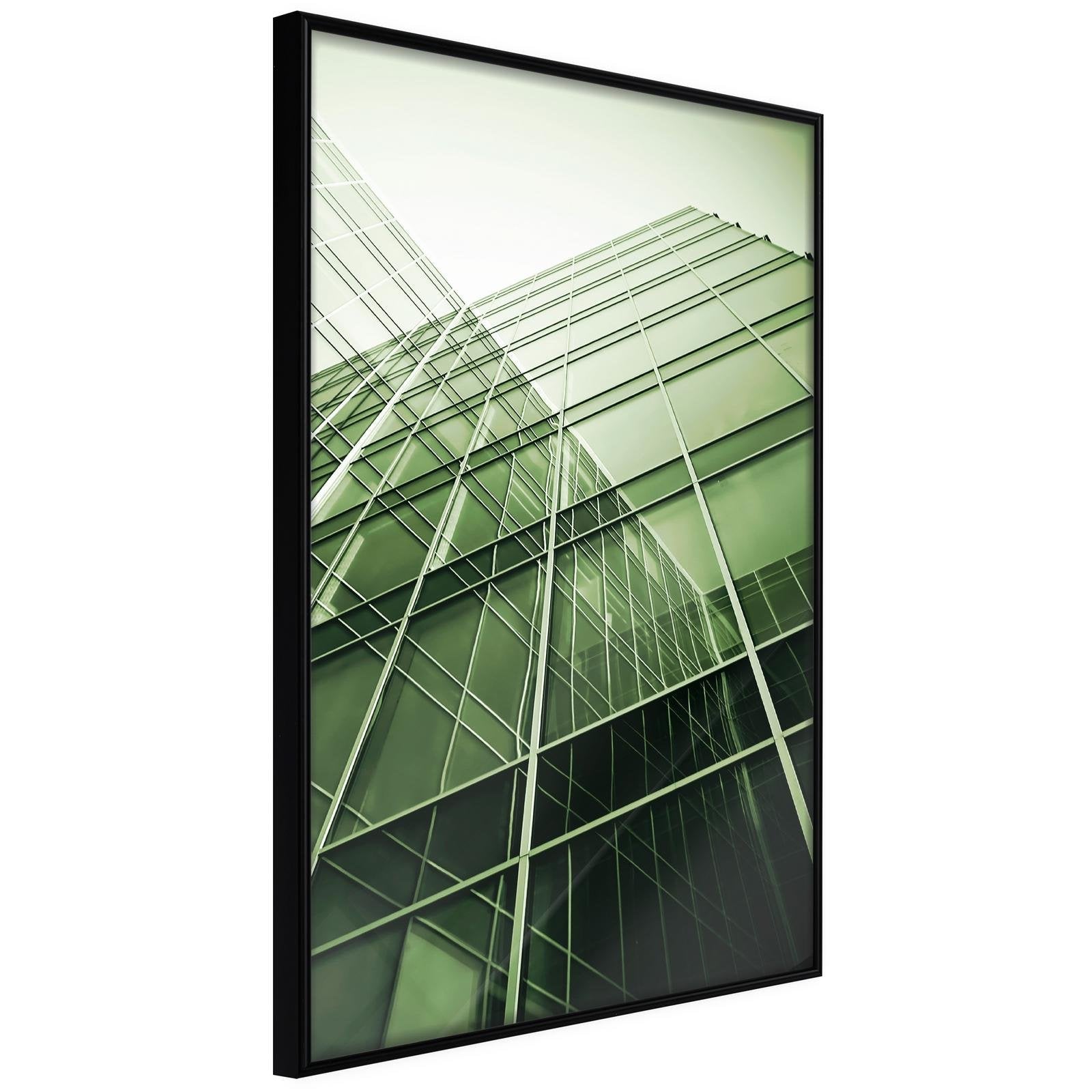 Inramad Poster / Tavla - Steel and Glass (Green)-Poster Inramad-Artgeist-20x30-Svart ram-peaceofhome.se