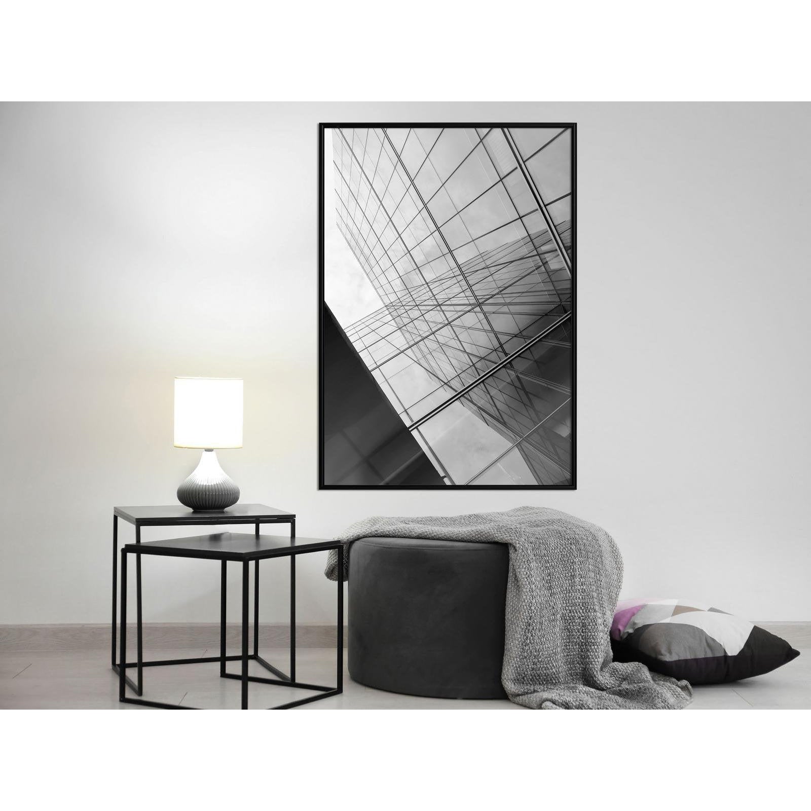 Inramad Poster / Tavla - Steel and Glass (Grey)-Poster Inramad-Artgeist-peaceofhome.se