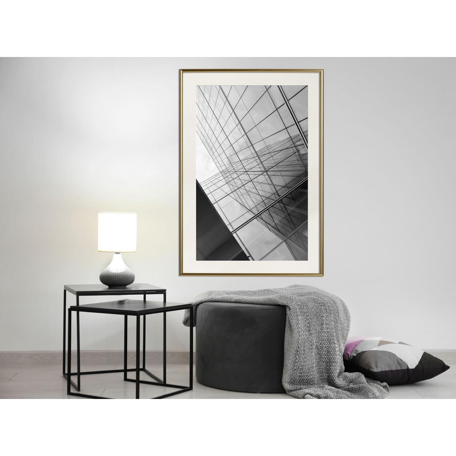 Inramad Poster / Tavla - Steel and Glass (Grey)-Poster Inramad-Artgeist-peaceofhome.se