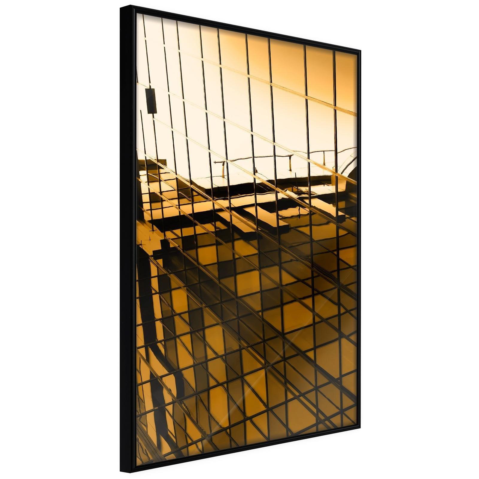 Inramad Poster / Tavla - Steel and Glass (Yellow)-Poster Inramad-Artgeist-20x30-Svart ram-peaceofhome.se