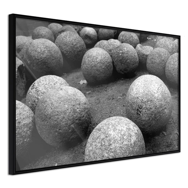 Inramad Poster / Tavla - Stone Spheres-Poster Inramad-Artgeist-30x20-Svart ram-peaceofhome.se