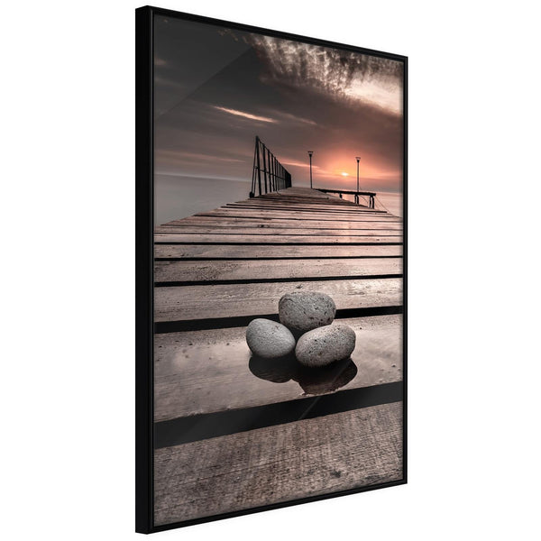 Inramad Poster / Tavla - Stones on the Pier-Poster Inramad-Artgeist-20x30-Svart ram-peaceofhome.se
