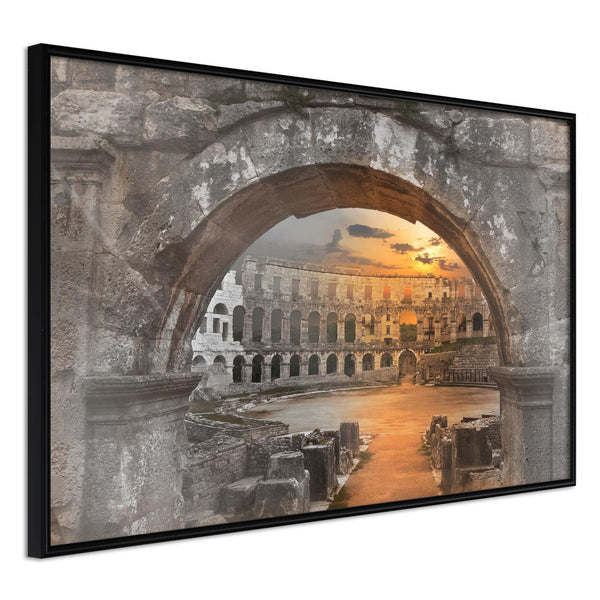 Inramad Poster / Tavla - Sunset in the Ancient City-Poster Inramad-Artgeist-30x20-Svart ram-peaceofhome.se