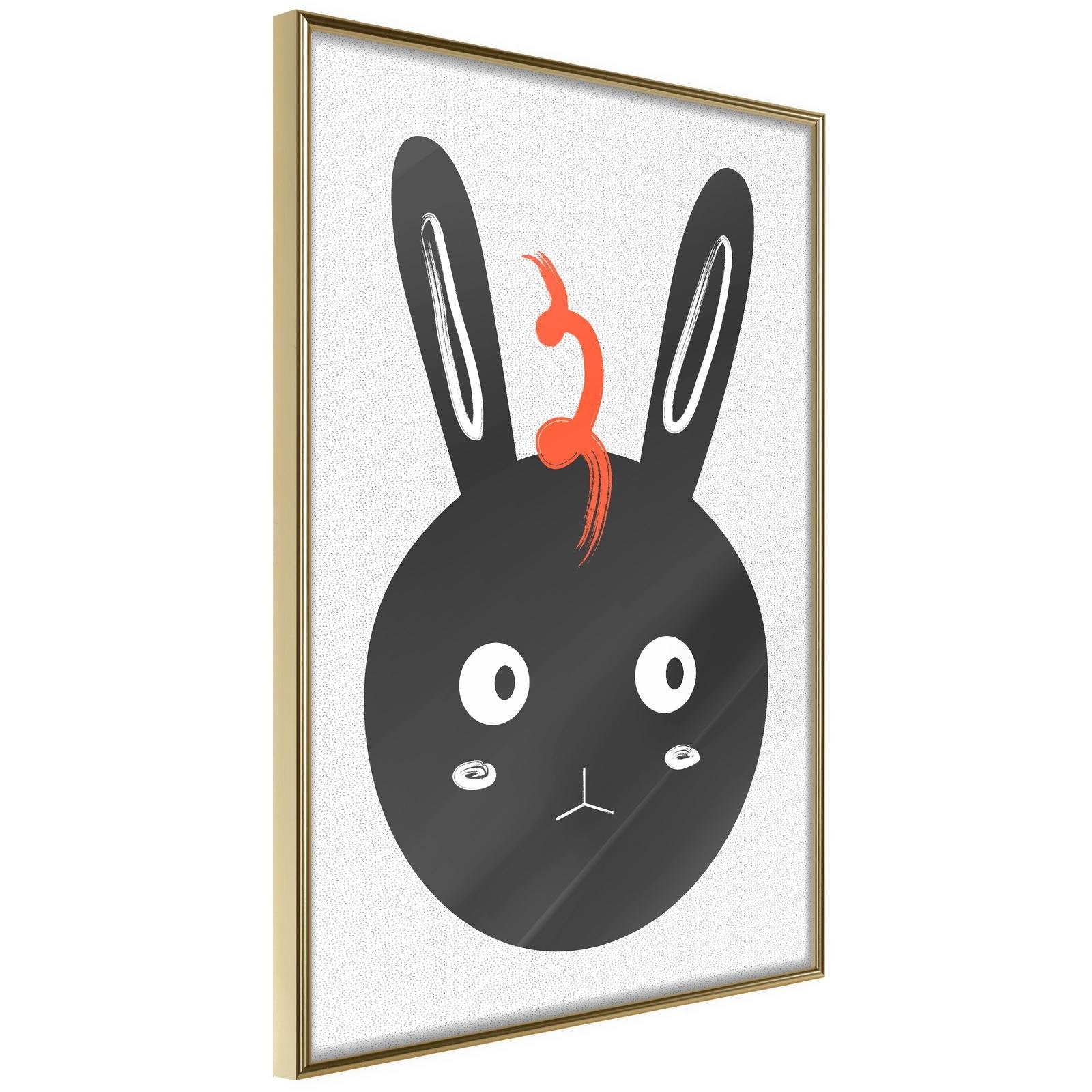 Inramad Poster / Tavla - Surprised Bunny-Poster Inramad-Artgeist-20x30-Guldram-peaceofhome.se