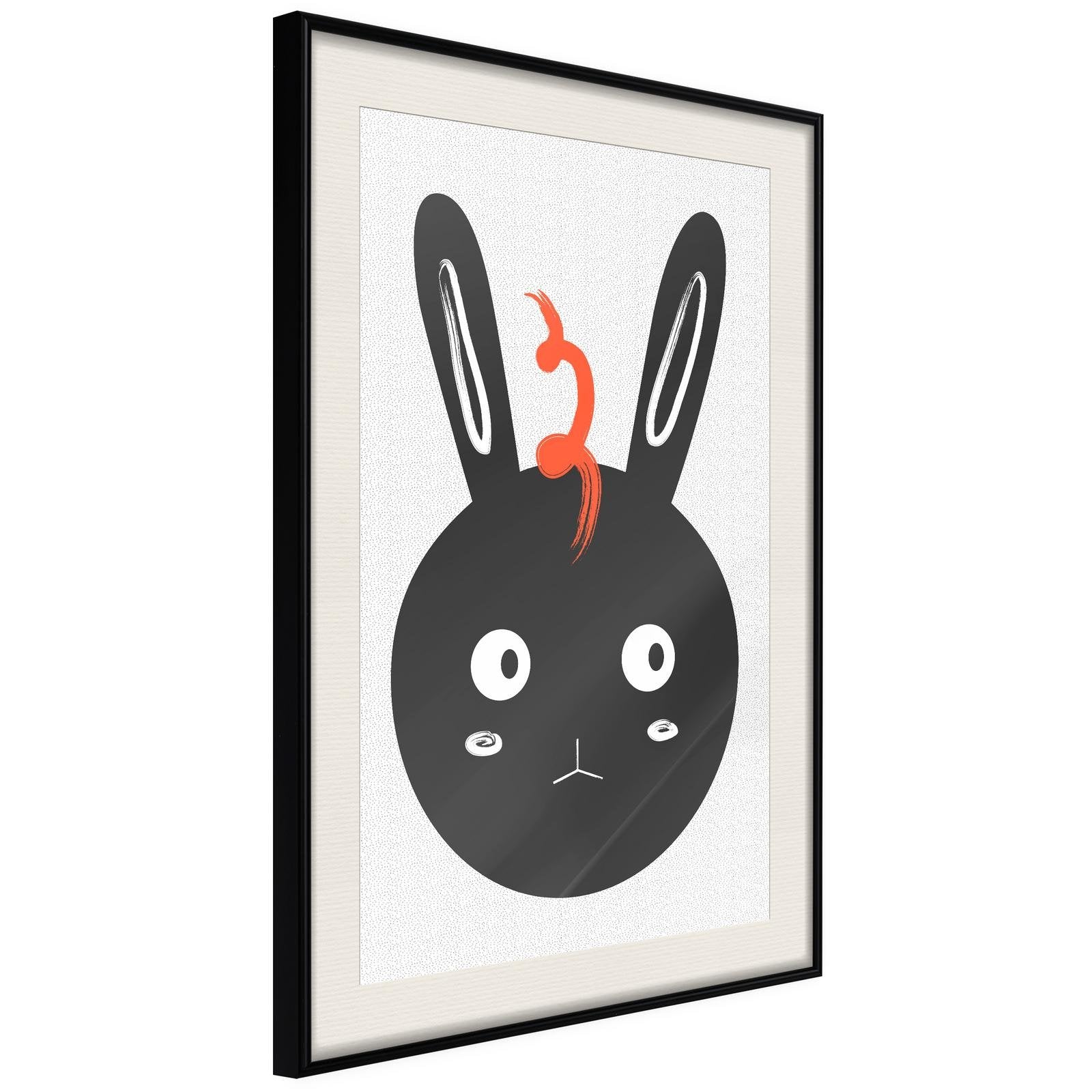 Inramad Poster / Tavla - Surprised Bunny-Poster Inramad-Artgeist-20x30-Svart ram med passepartout-peaceofhome.se