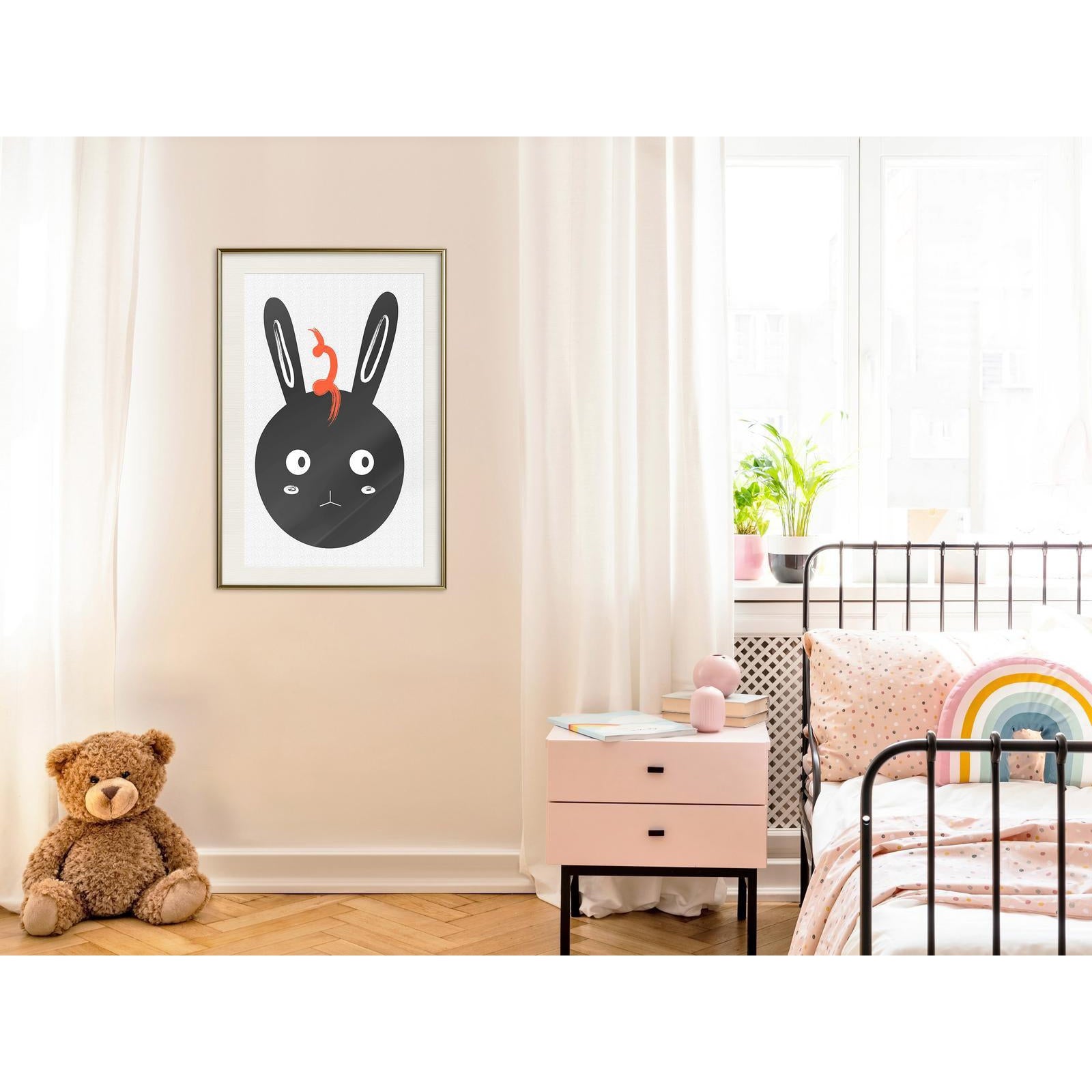 Inramad Poster / Tavla - Surprised Bunny-Poster Inramad-Artgeist-peaceofhome.se