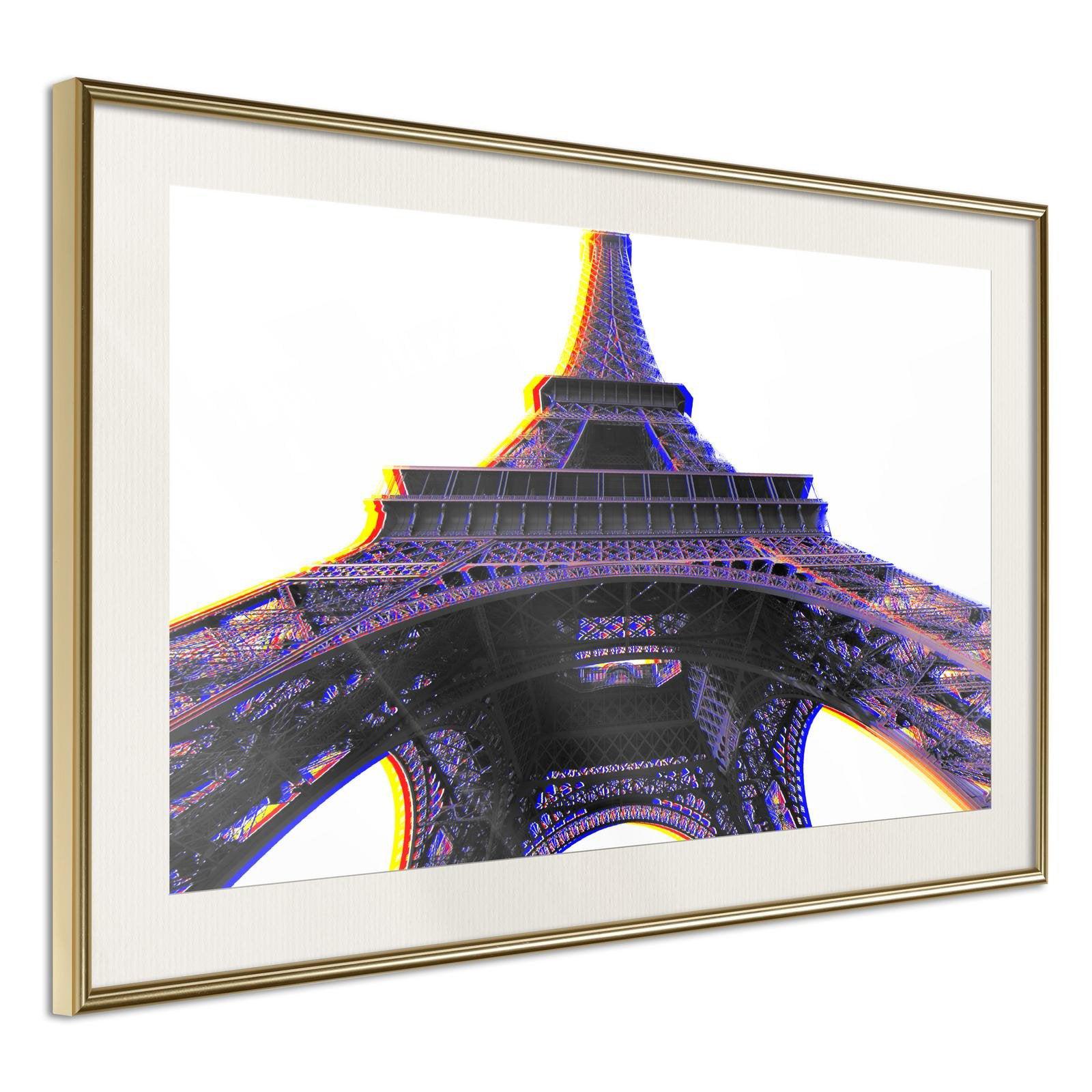Inramad Poster / Tavla - Symbol of Paris (Purple)-Poster Inramad-Artgeist-30x20-Guldram med passepartout-peaceofhome.se