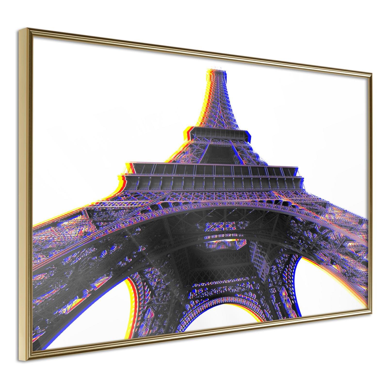 Inramad Poster / Tavla - Symbol of Paris (Purple)-Poster Inramad-Artgeist-30x20-Guldram-peaceofhome.se