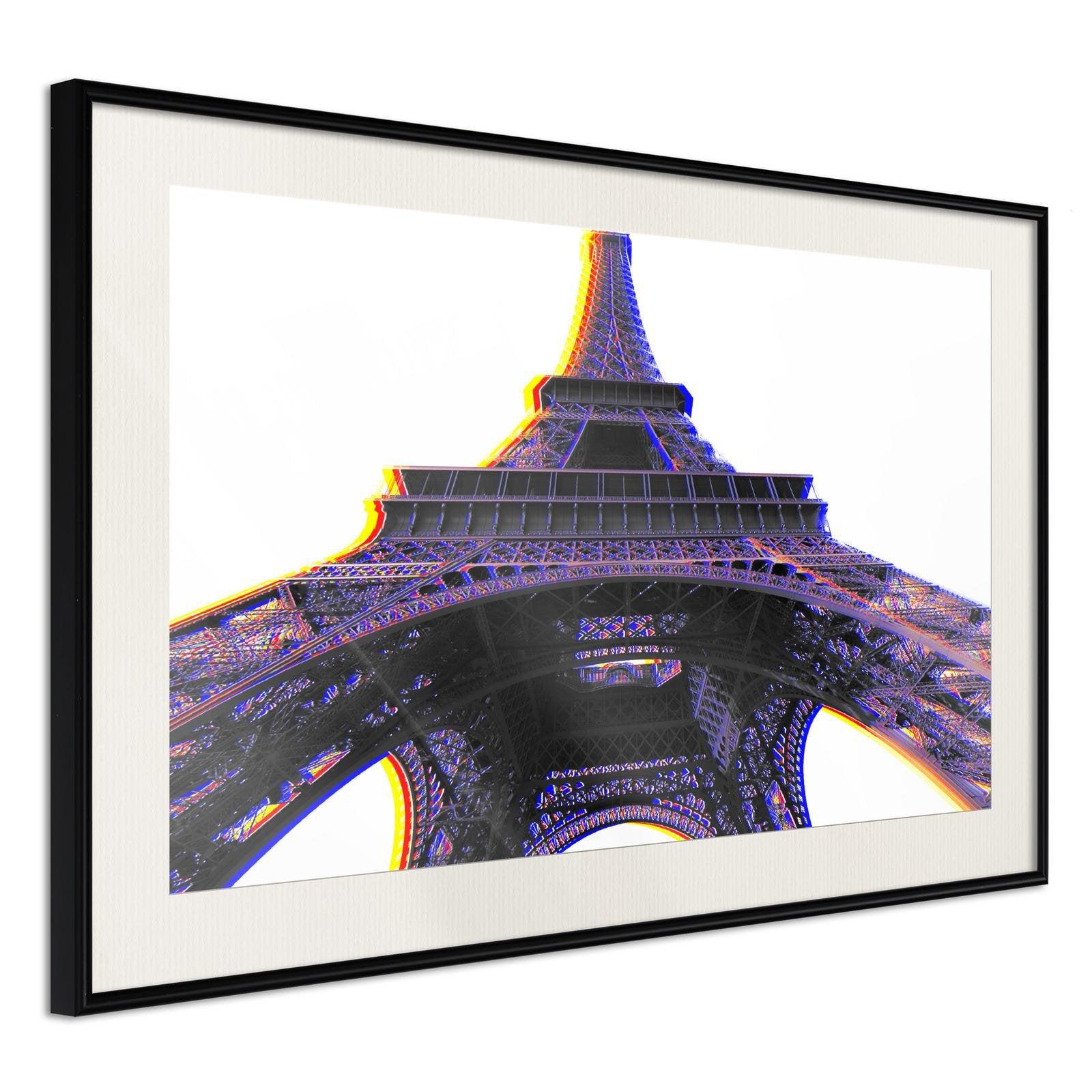 Inramad Poster / Tavla - Symbol of Paris (Purple)-Poster Inramad-Artgeist-30x20-Svart ram med passepartout-peaceofhome.se