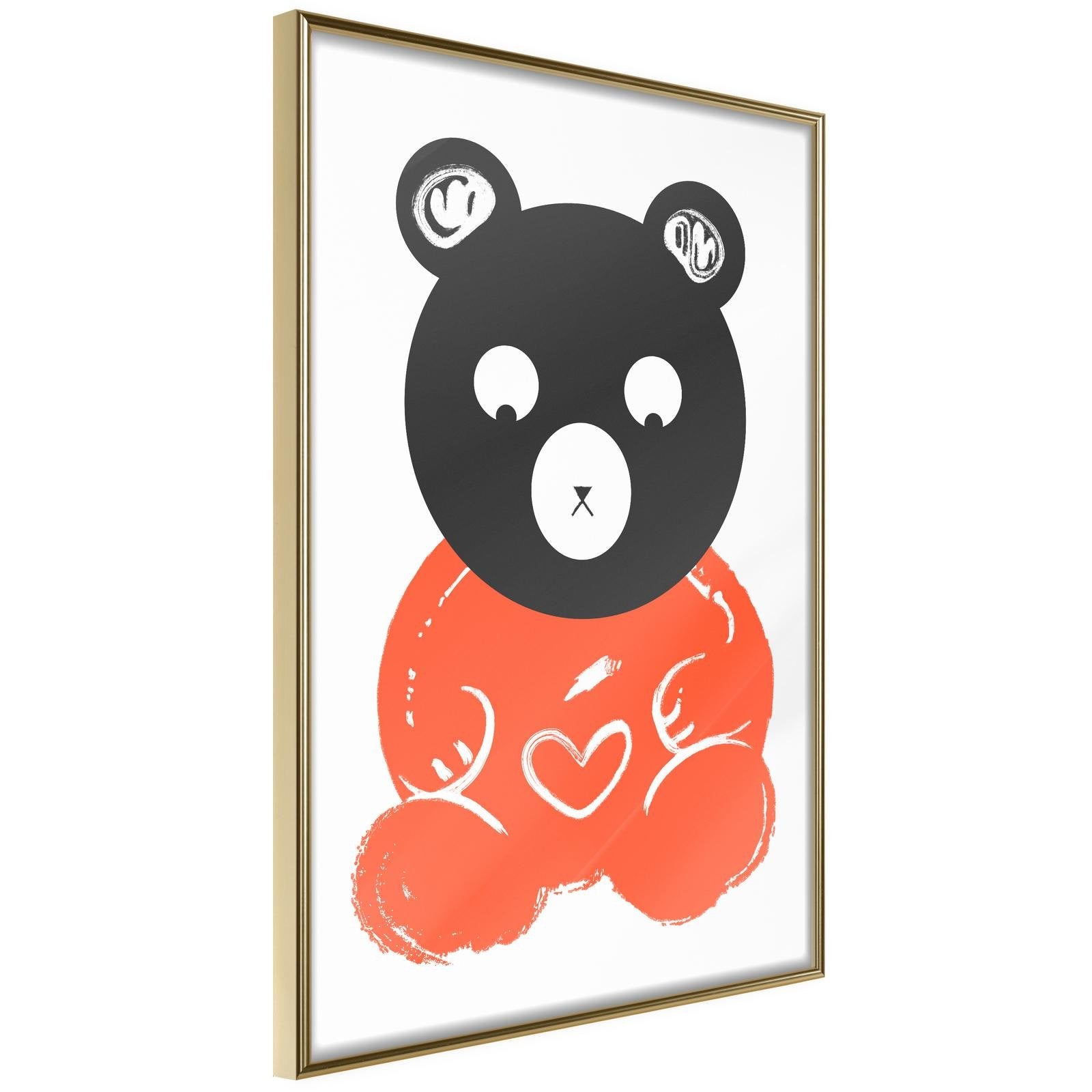 Inramad Poster / Tavla - Teddy Bear in Love-Poster Inramad-Artgeist-20x30-Guldram-peaceofhome.se