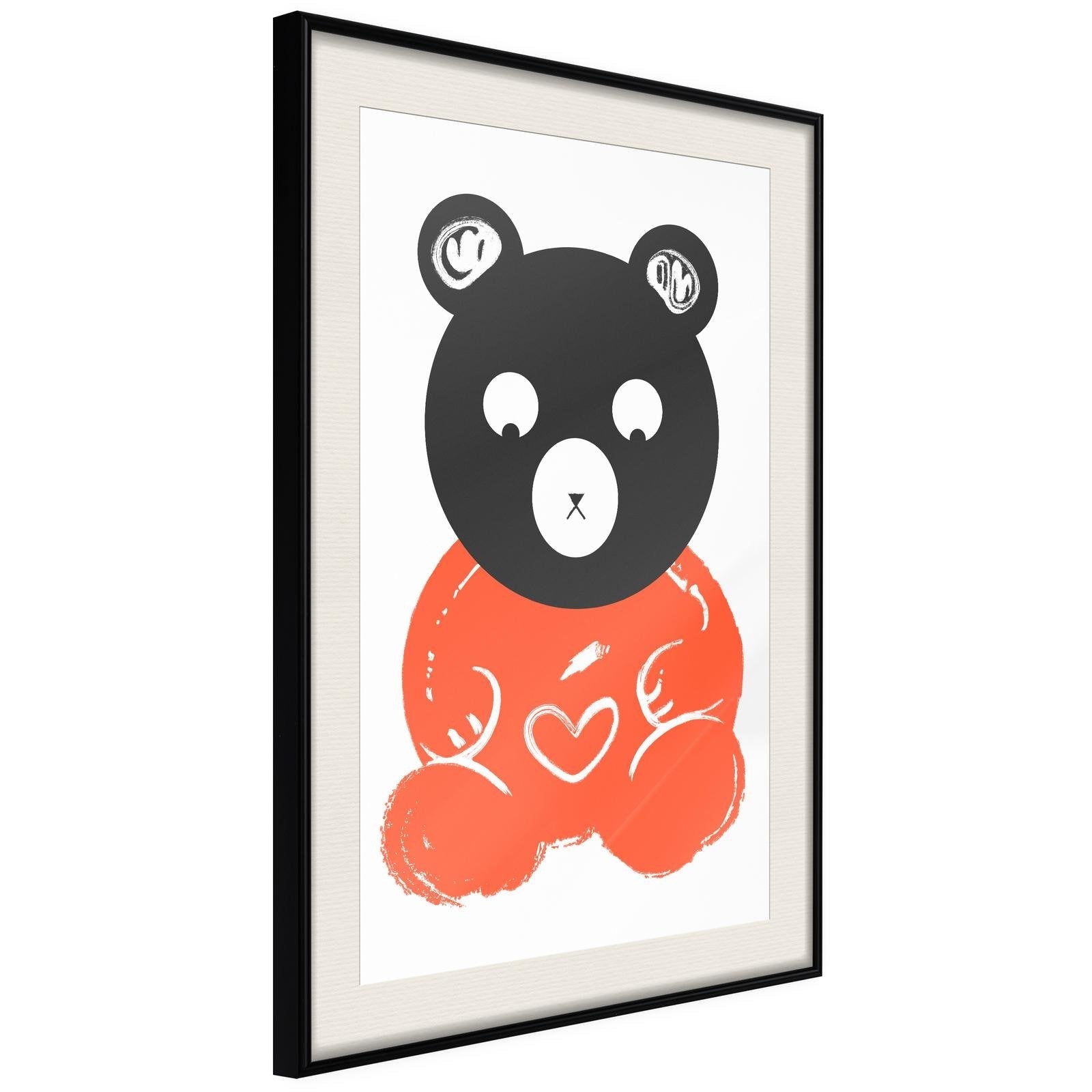 Inramad Poster / Tavla - Teddy Bear in Love-Poster Inramad-Artgeist-20x30-Svart ram med passepartout-peaceofhome.se