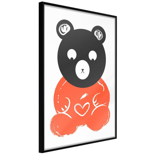 Inramad Poster / Tavla - Teddy Bear in Love-Poster Inramad-Artgeist-20x30-Svart ram-peaceofhome.se