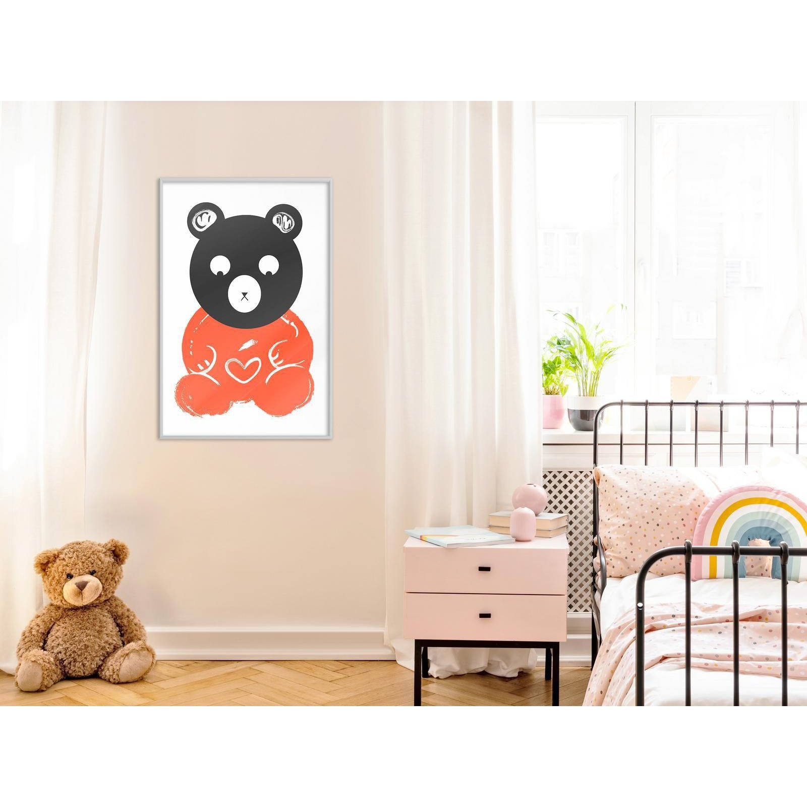 Inramad Poster / Tavla - Teddy Bear in Love-Poster Inramad-Artgeist-peaceofhome.se