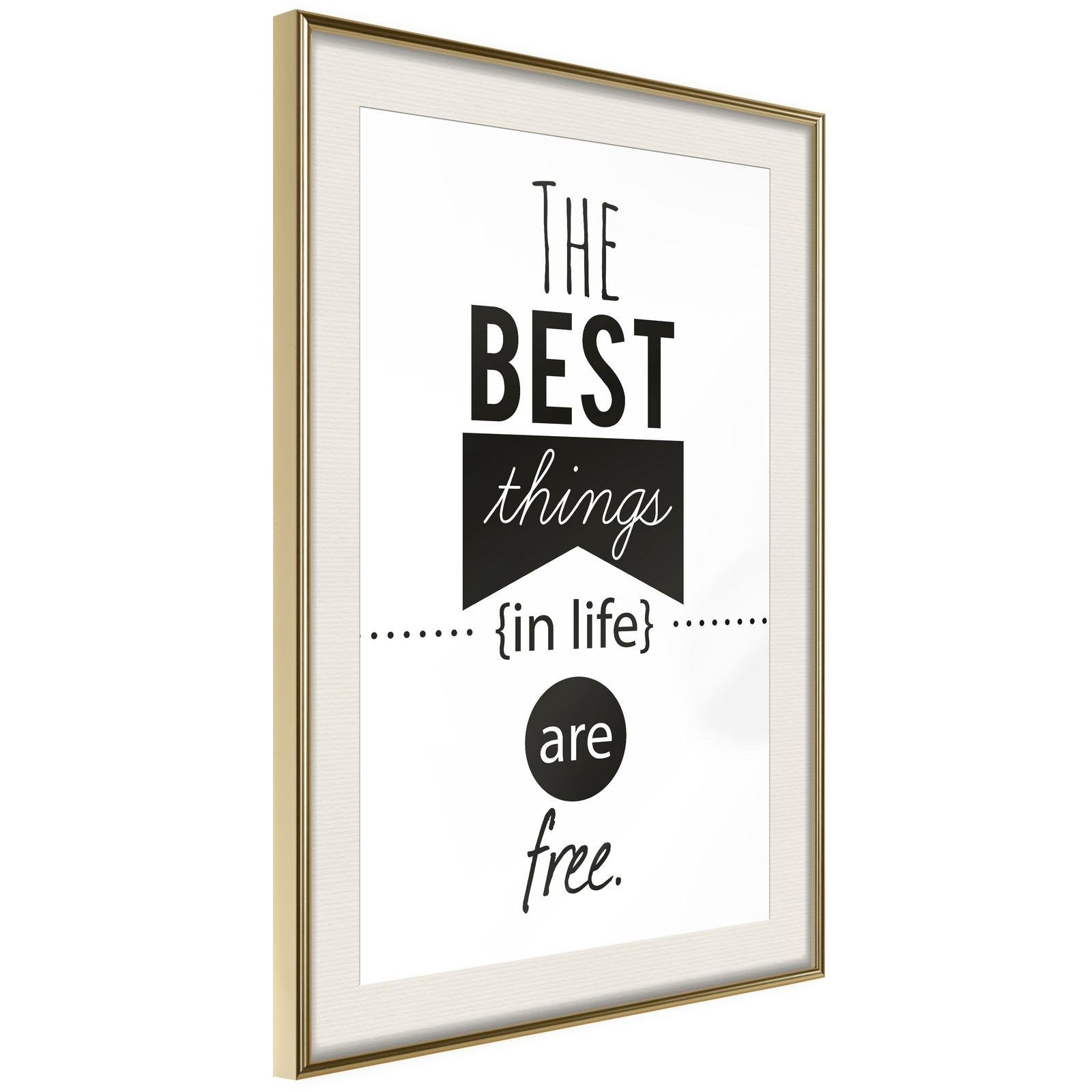 Inramad Poster / Tavla - The Best Things-Poster Inramad-Artgeist-20x30-Guldram med passepartout-peaceofhome.se