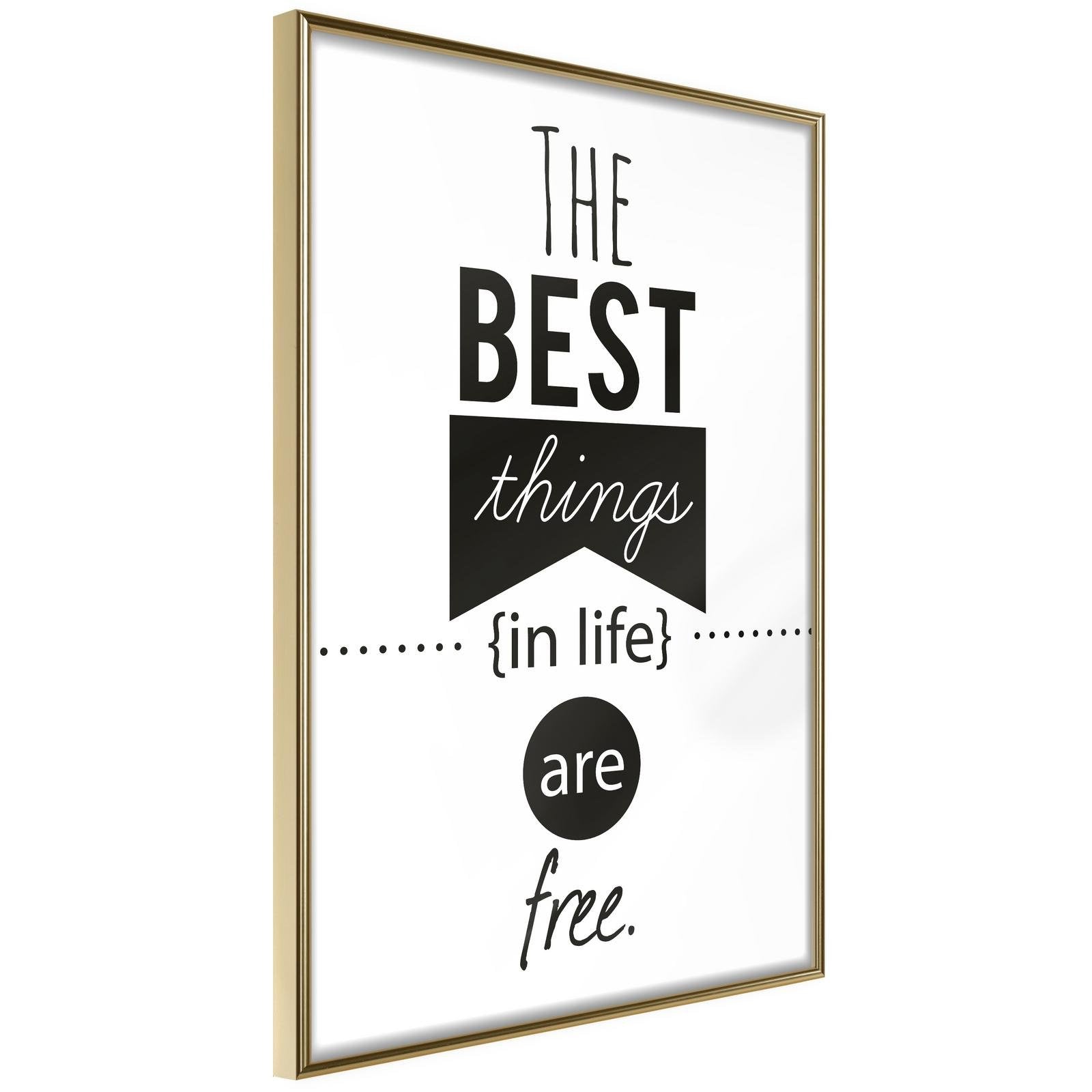 Inramad Poster / Tavla - The Best Things-Poster Inramad-Artgeist-20x30-Guldram-peaceofhome.se