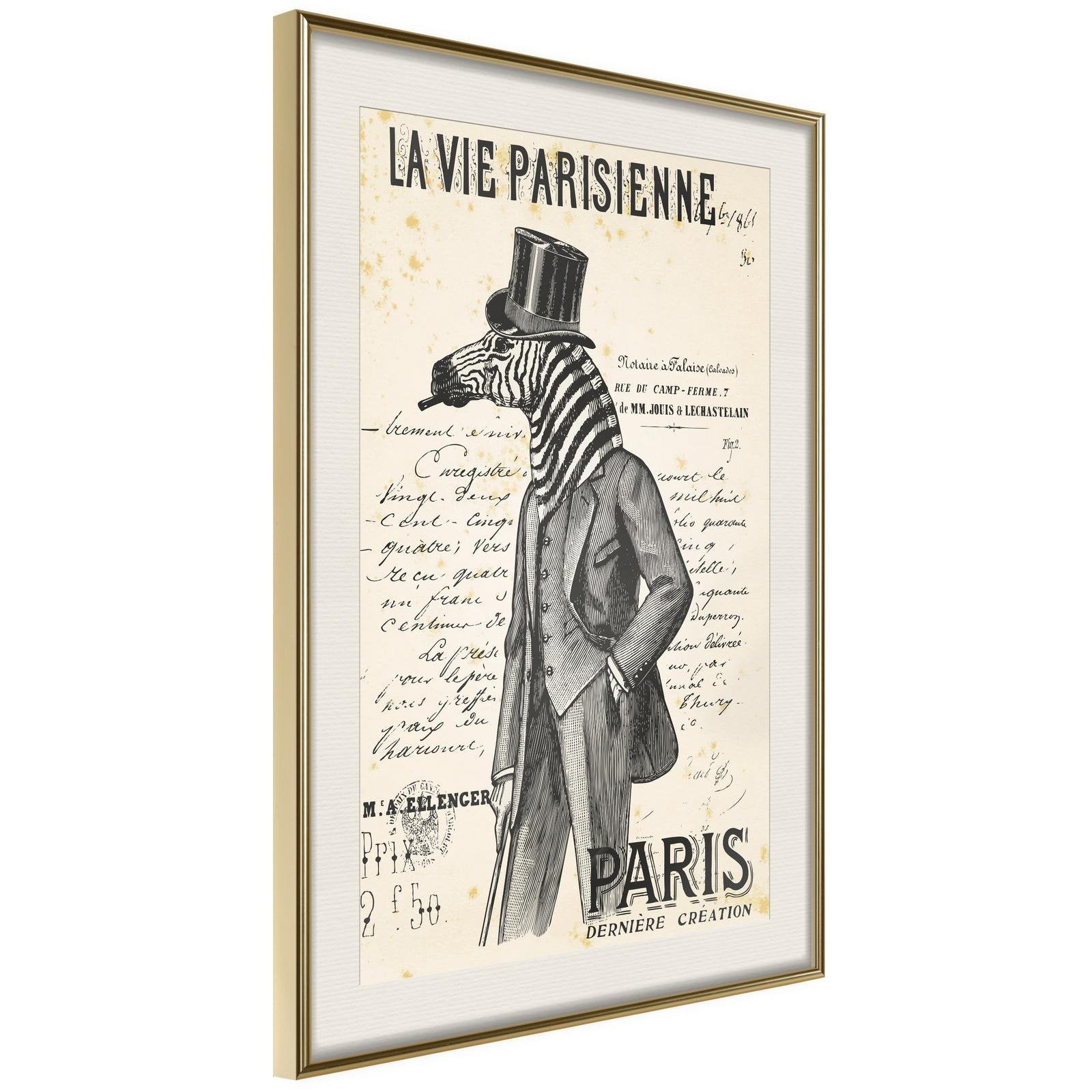 Inramad Poster / Tavla - The Parisian Life-Poster Inramad-Artgeist-20x30-Guldram med passepartout-peaceofhome.se