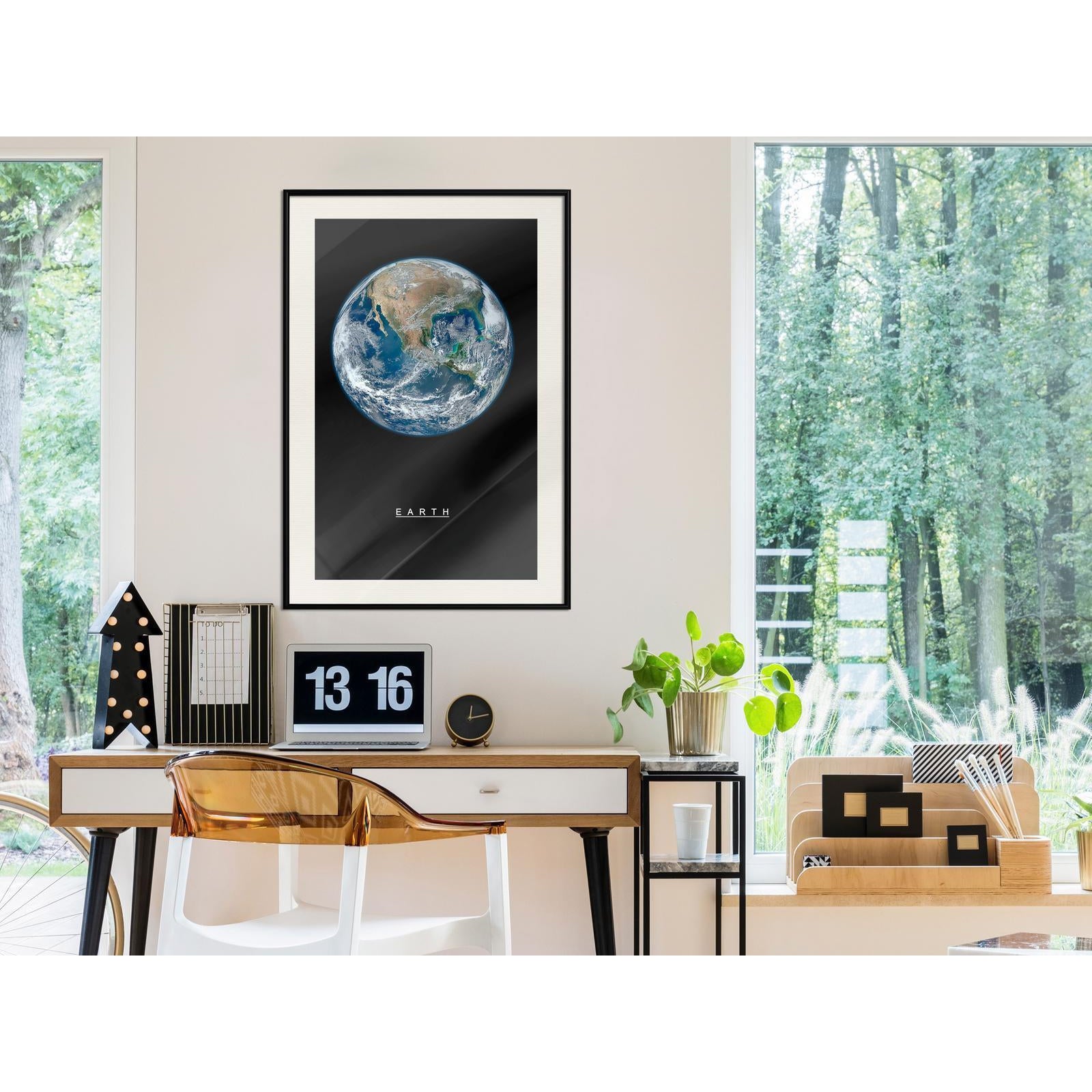 Inramad Poster / Tavla - The Solar System: Earth-Poster Inramad-Artgeist-peaceofhome.se