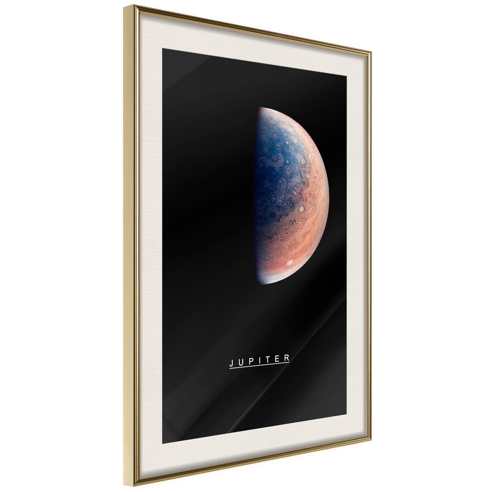 Inramad Poster / Tavla - The Solar System: Jupiter-Poster Inramad-Artgeist-20x30-Guldram med passepartout-peaceofhome.se