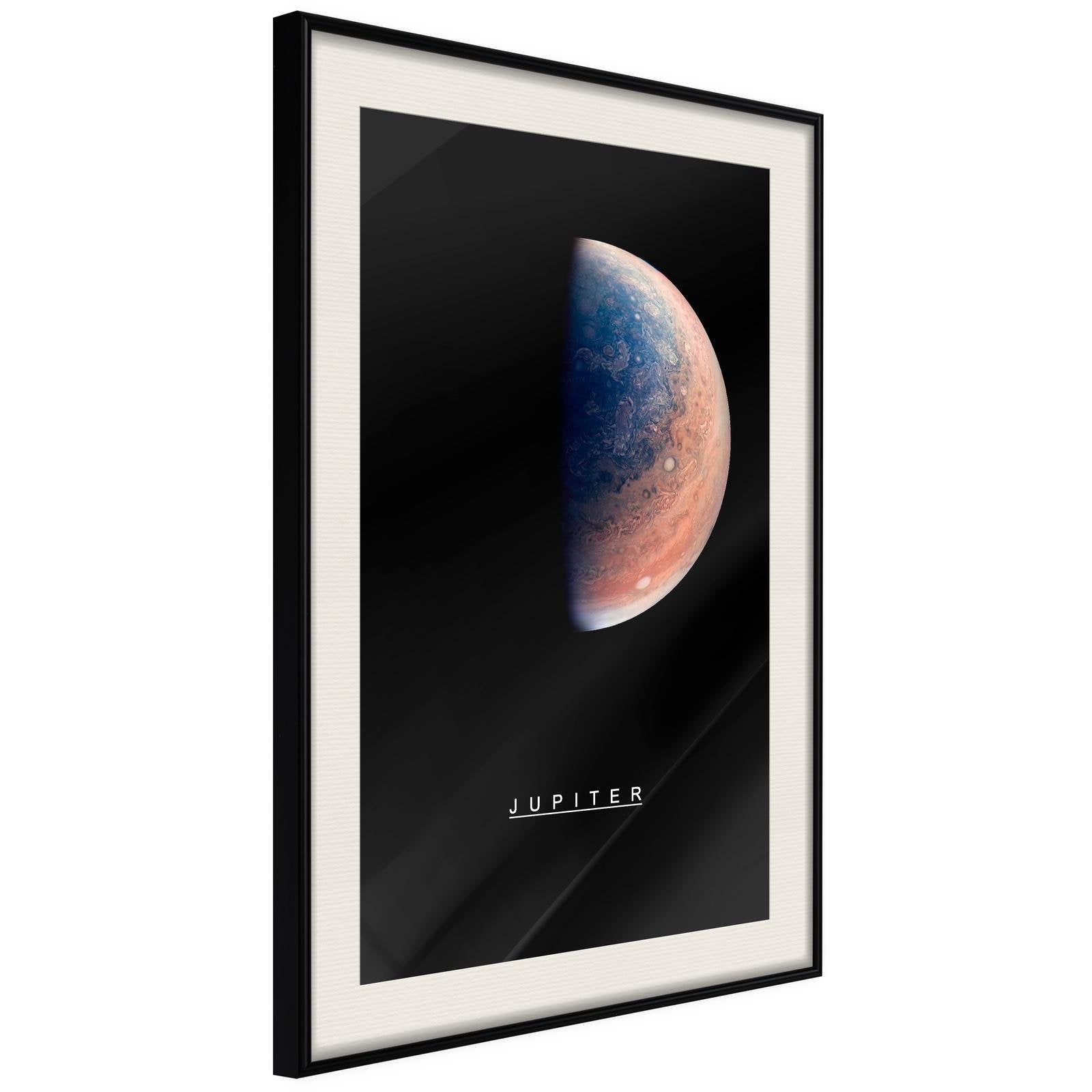 Inramad Poster / Tavla - The Solar System: Jupiter-Poster Inramad-Artgeist-20x30-Svart ram med passepartout-peaceofhome.se