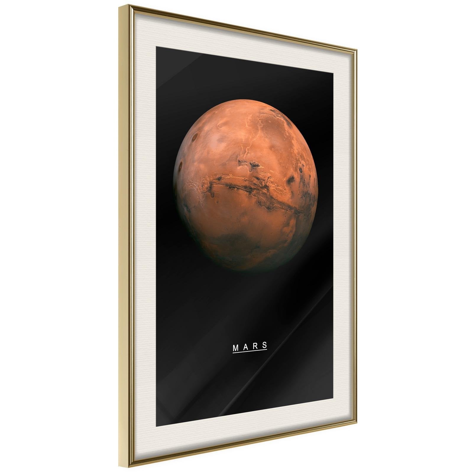 Inramad Poster / Tavla - The Solar System: Mars-Poster Inramad-Artgeist-20x30-Guldram med passepartout-peaceofhome.se