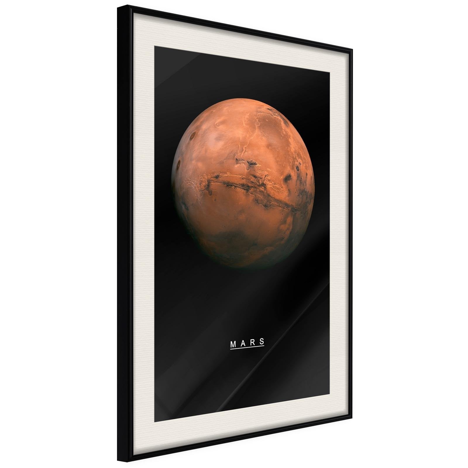 Inramad Poster / Tavla - The Solar System: Mars-Poster Inramad-Artgeist-20x30-Svart ram med passepartout-peaceofhome.se