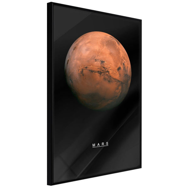 Inramad Poster / Tavla - The Solar System: Mars-Poster Inramad-Artgeist-20x30-Svart ram-peaceofhome.se
