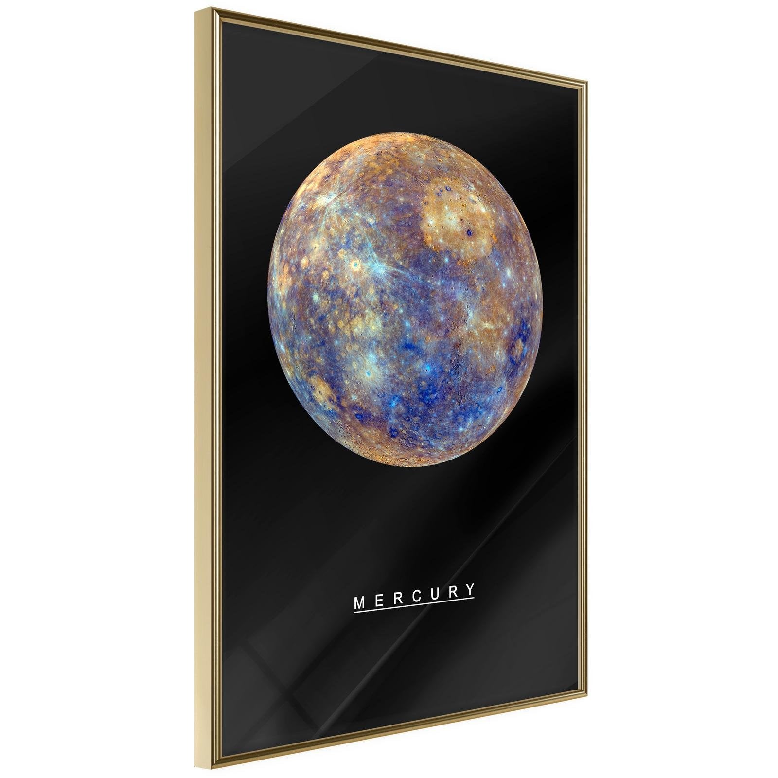 Inramad Poster / Tavla - The Solar System: Mercury-Poster Inramad-Artgeist-20x30-Guldram-peaceofhome.se
