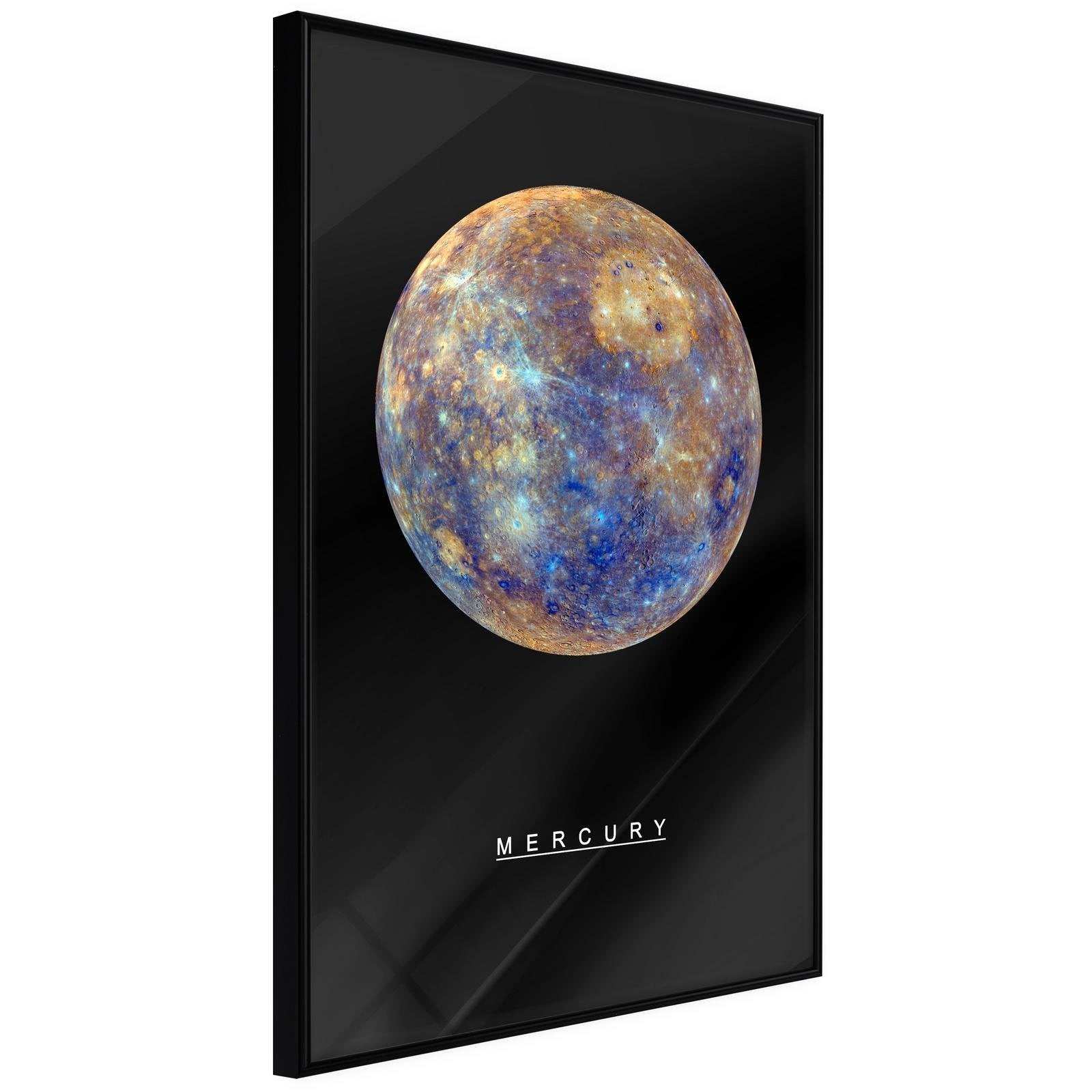 Inramad Poster / Tavla - The Solar System: Mercury-Poster Inramad-Artgeist-20x30-Svart ram-peaceofhome.se