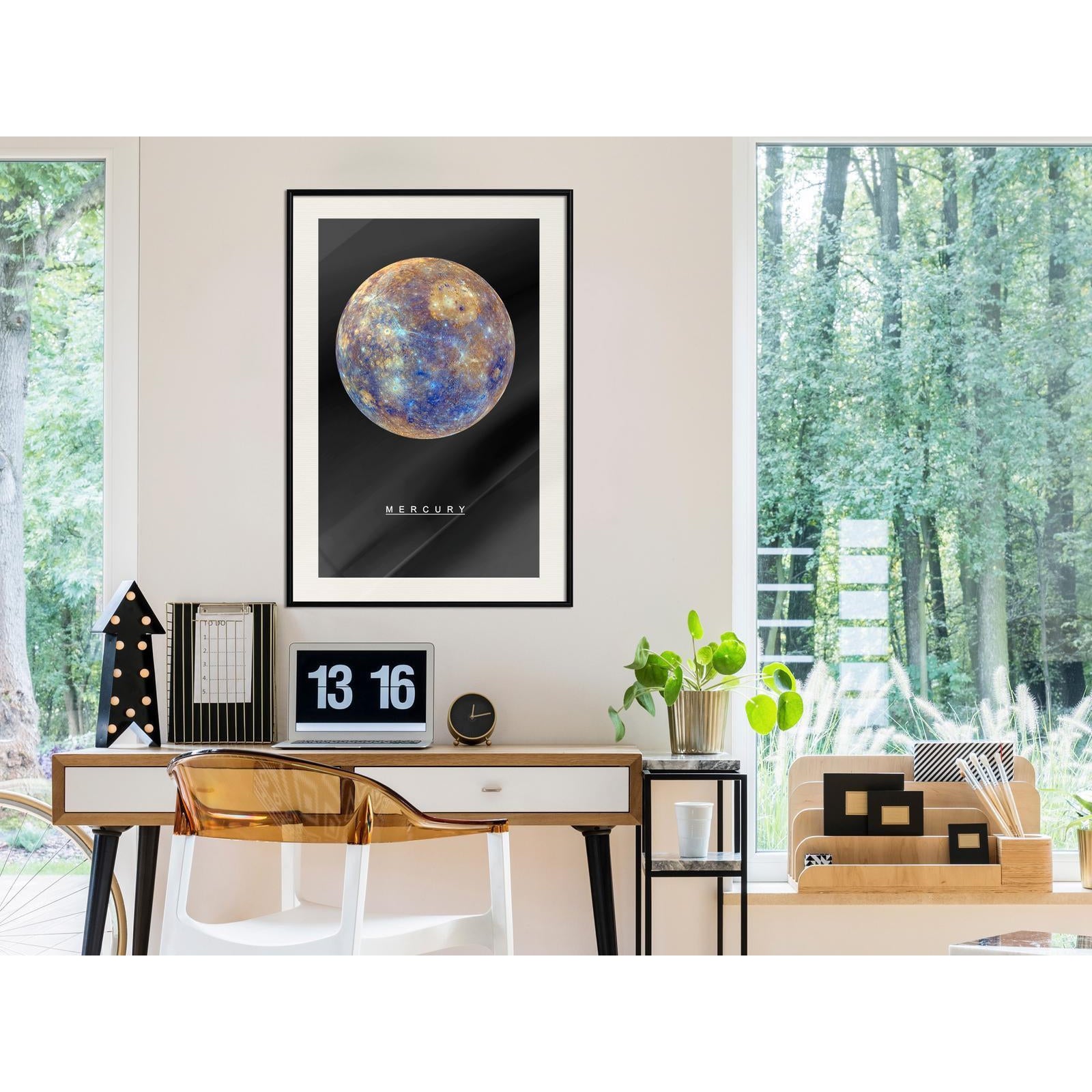 Inramad Poster / Tavla - The Solar System: Mercury-Poster Inramad-Artgeist-peaceofhome.se