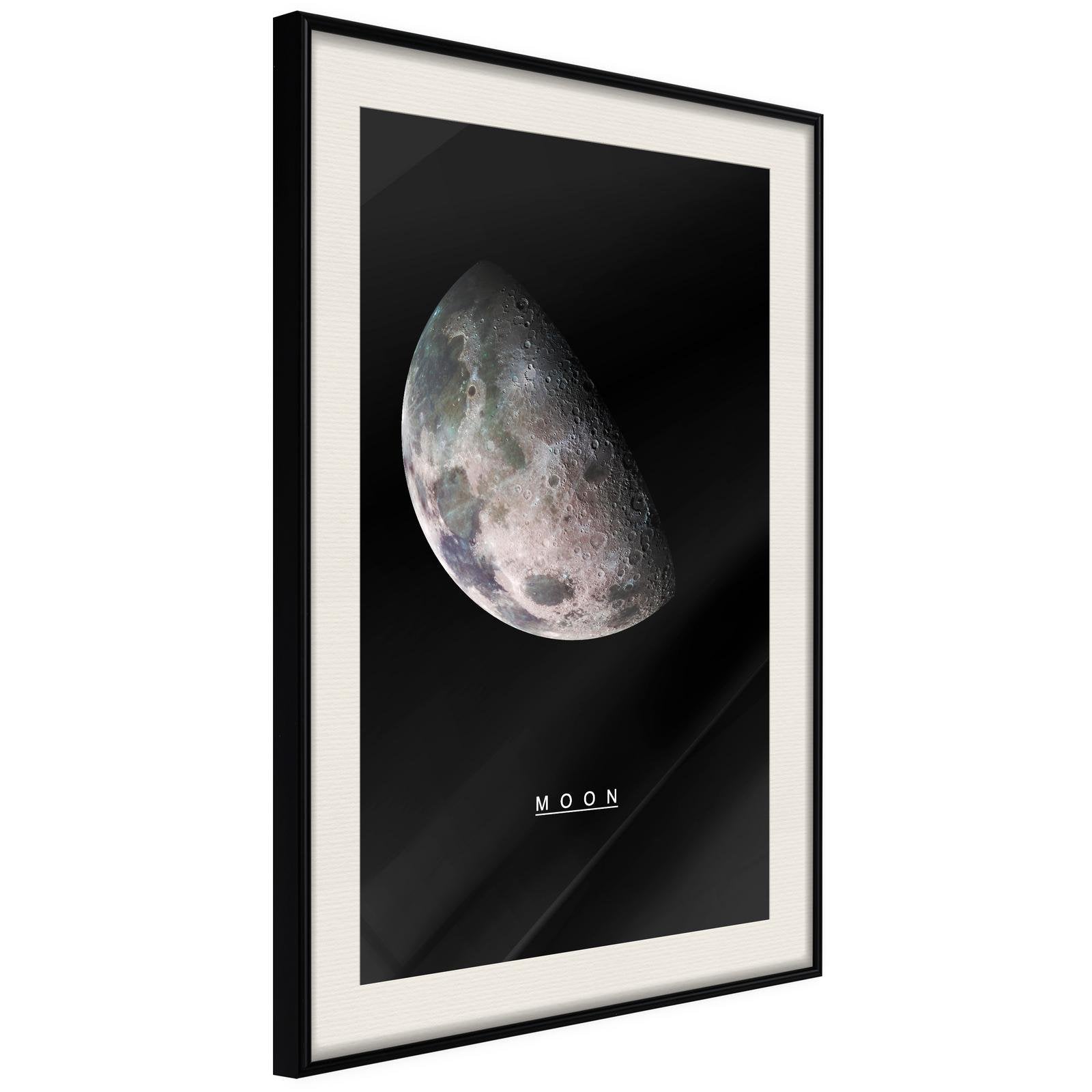Inramad Poster / Tavla - The Solar System: Moon-Poster Inramad-Artgeist-20x30-Svart ram med passepartout-peaceofhome.se