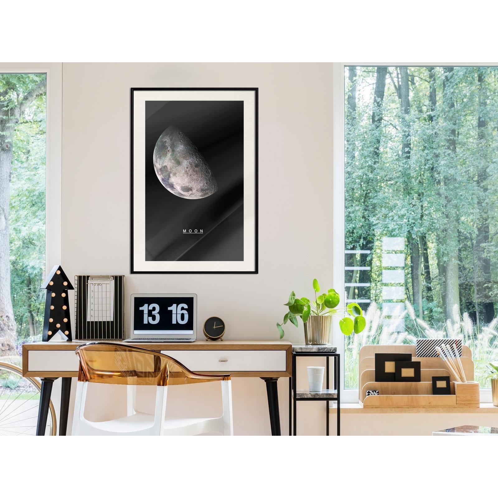 Inramad Poster / Tavla - The Solar System: Moon-Poster Inramad-Artgeist-peaceofhome.se