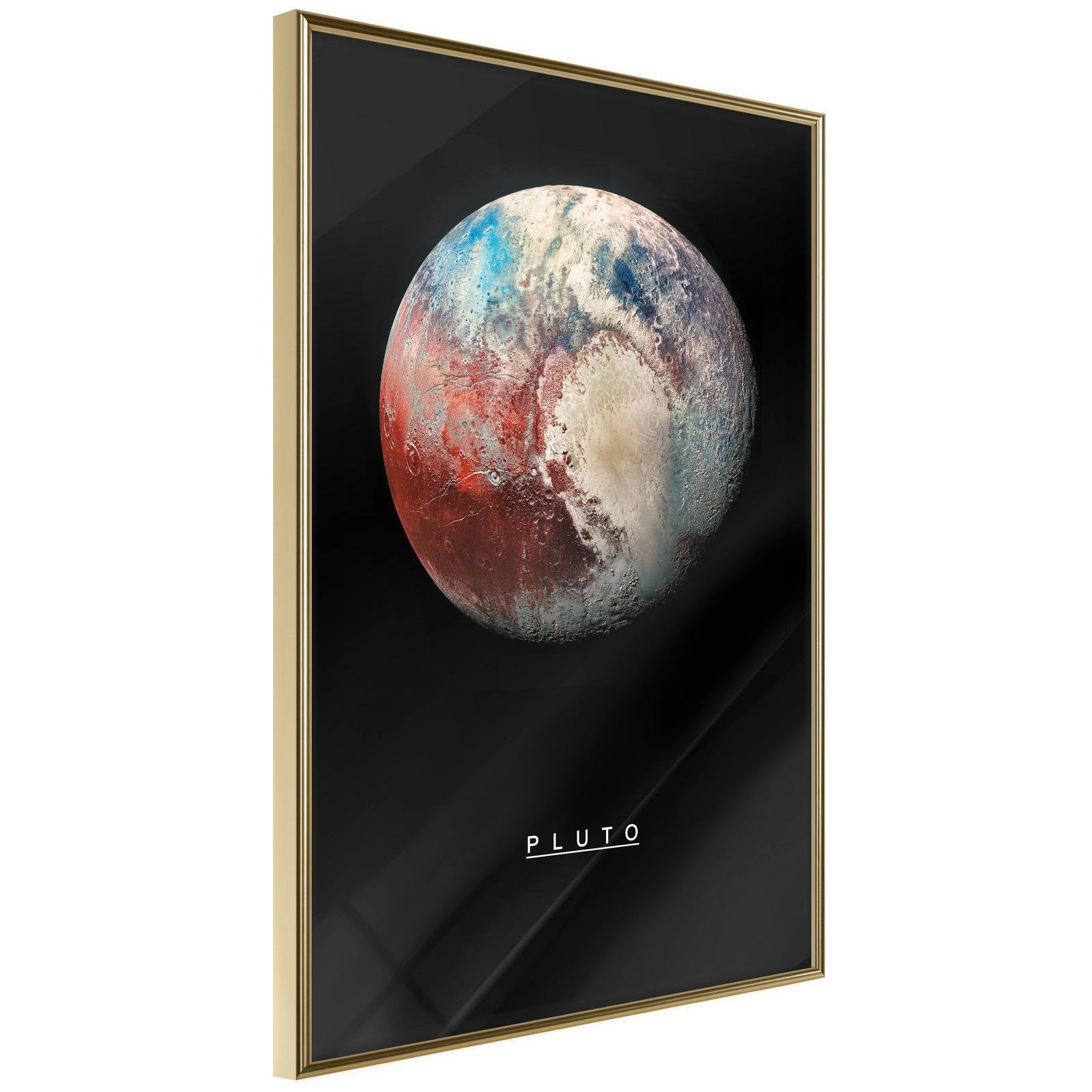 Inramad Poster / Tavla - The Solar System: Pluto-Poster Inramad-Artgeist-20x30-Guldram-peaceofhome.se